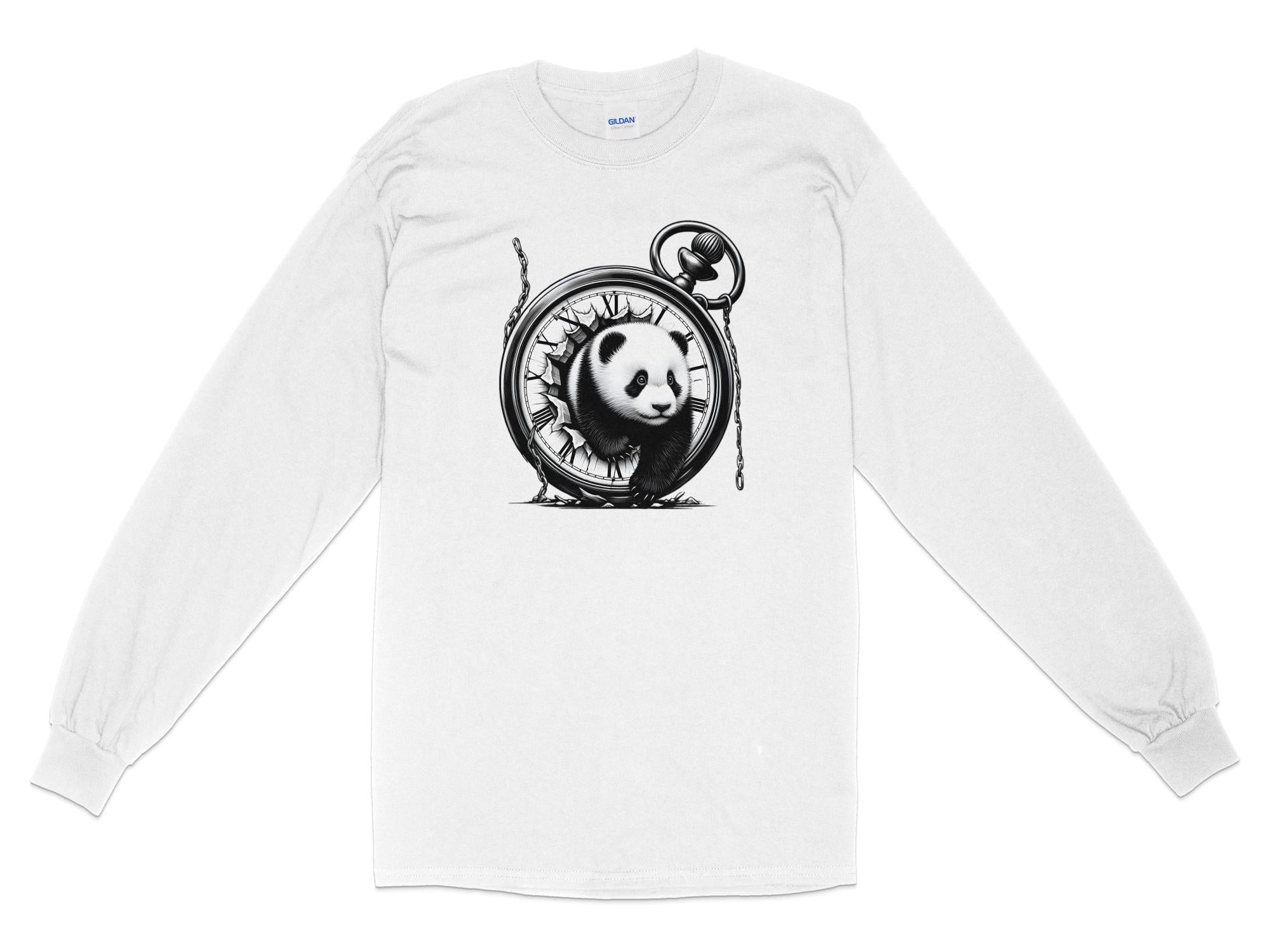 Panda - Coloured Gildan Long Sleeve Realistic Animal Talisman Unisex Cute Tee Graphic Design