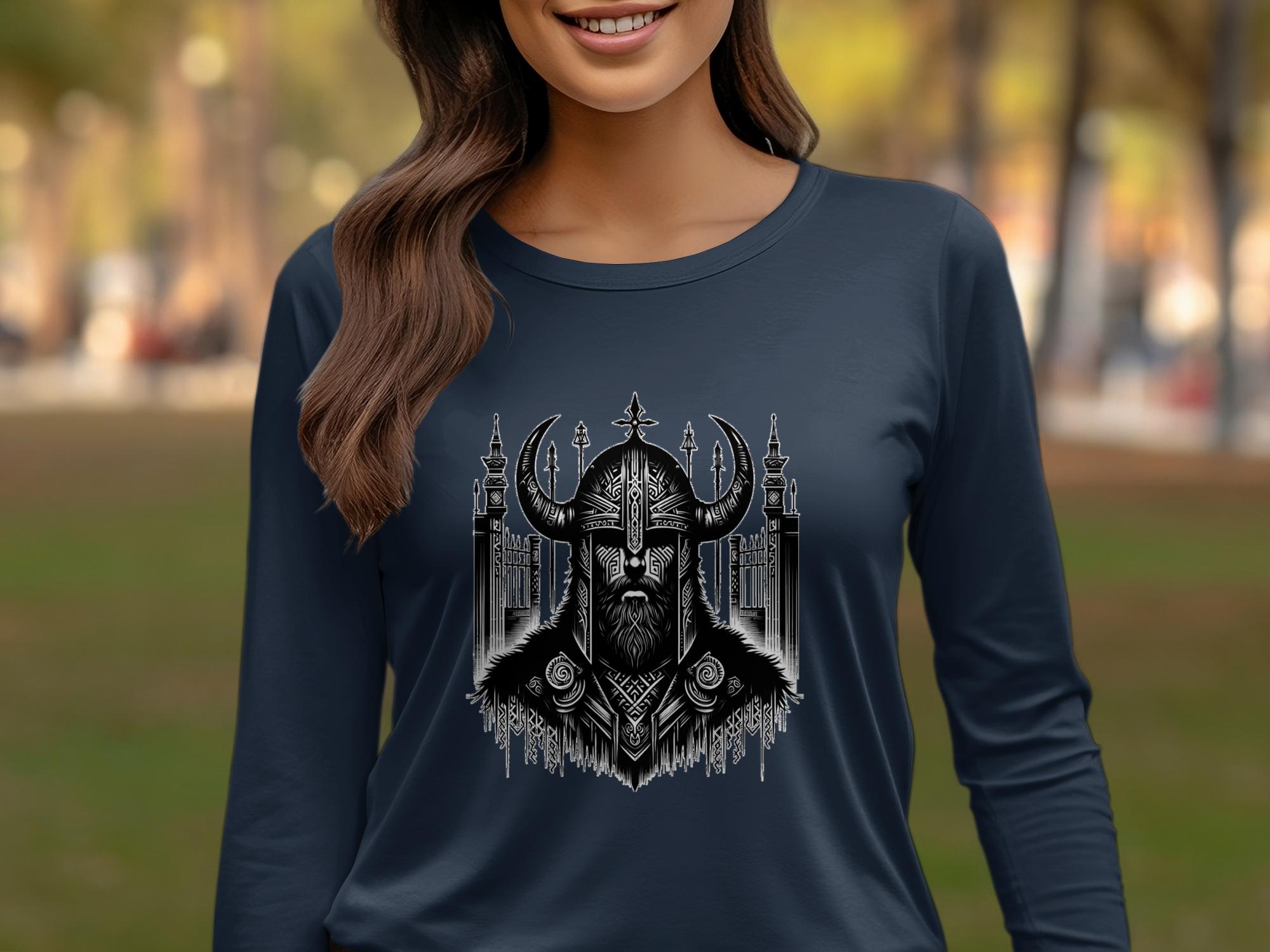 Viking Resolve - Coloured Gildan Long Sleeve Realistic Norse Talisman Men Women Unisex Valhalla Tee Graphic Design