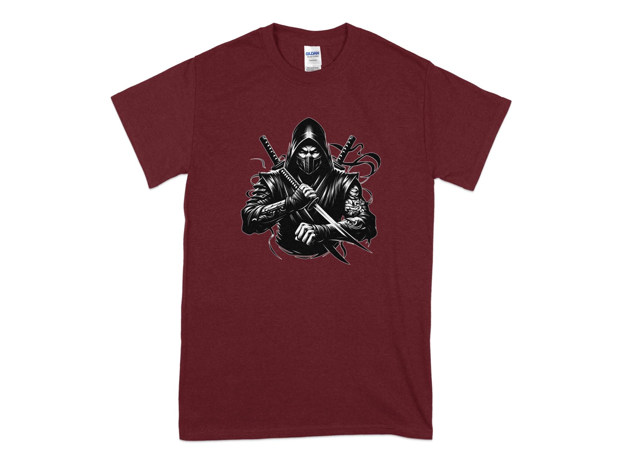 Samurai Ninja - Coloured Gildan T-Shirt Japanese Talisman Unisex Cultural Symbolic Graphic Design