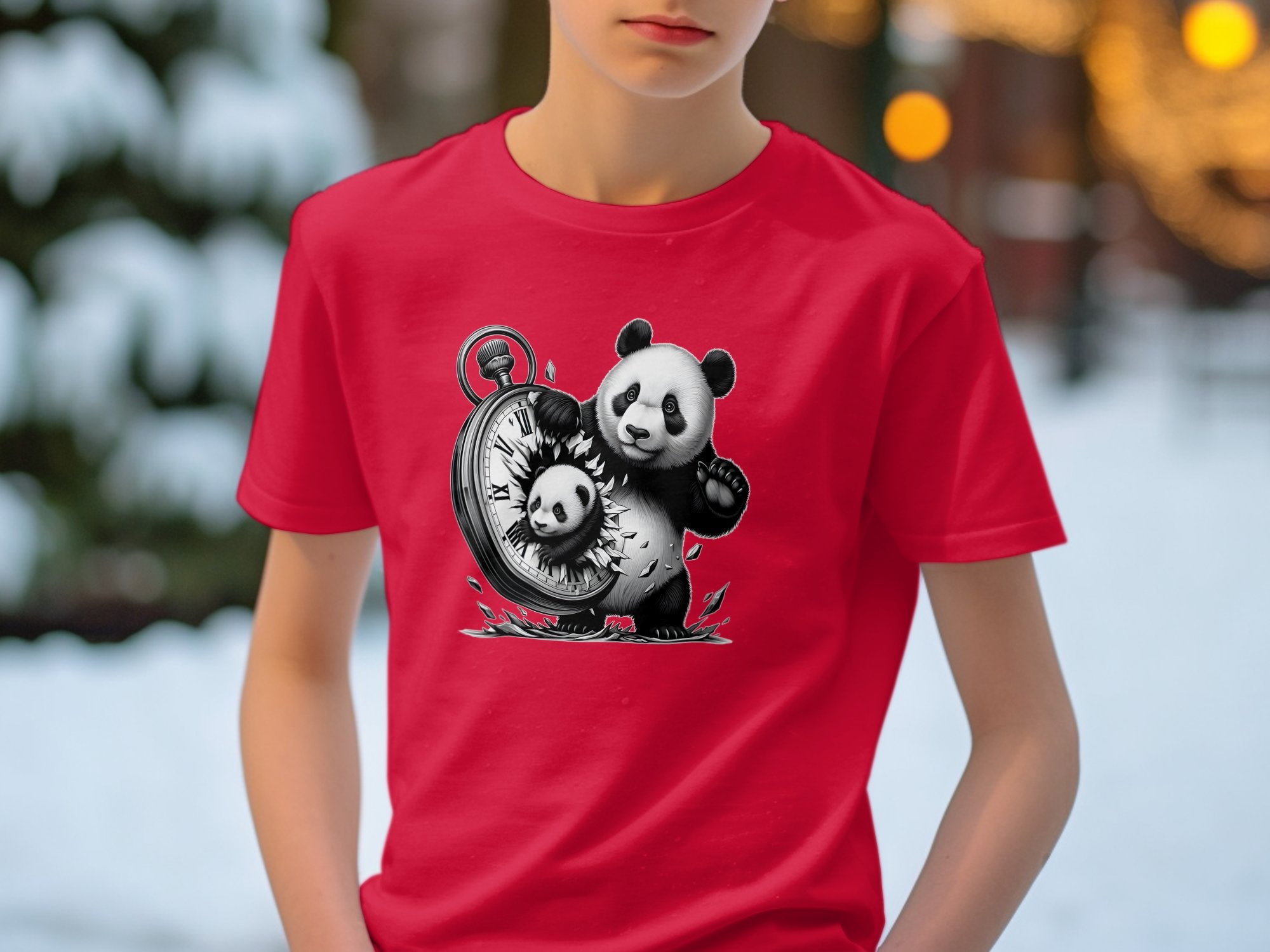 Panda - Coloured Kids T-Shirt Realistic Animal Talisman Unisex Cute Tee Graphic Design