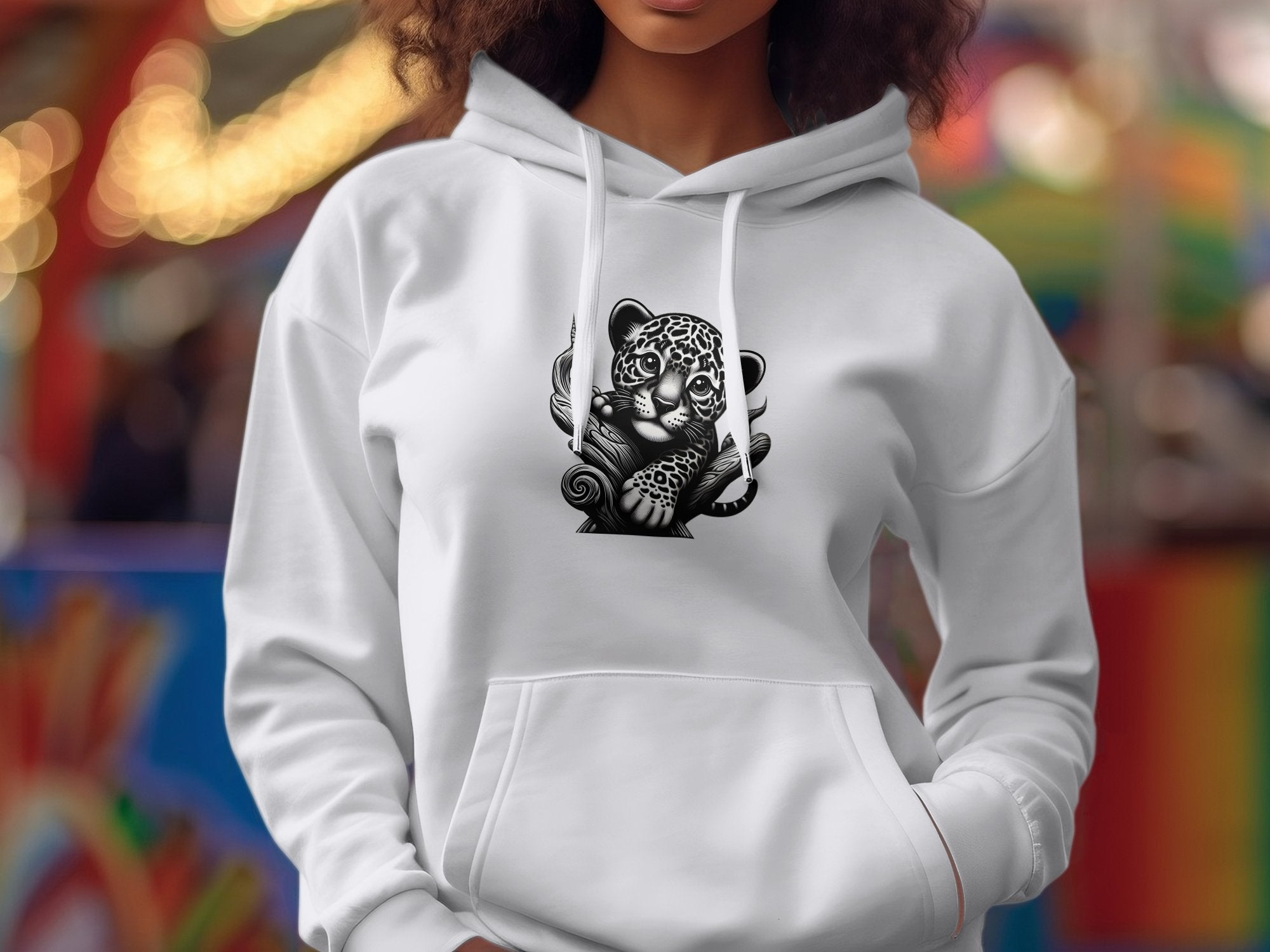 Leopard Bonsai - Coloured Gildan Hoodie Realistic Animal Talisman Unisex Cute Tee Graphic Design