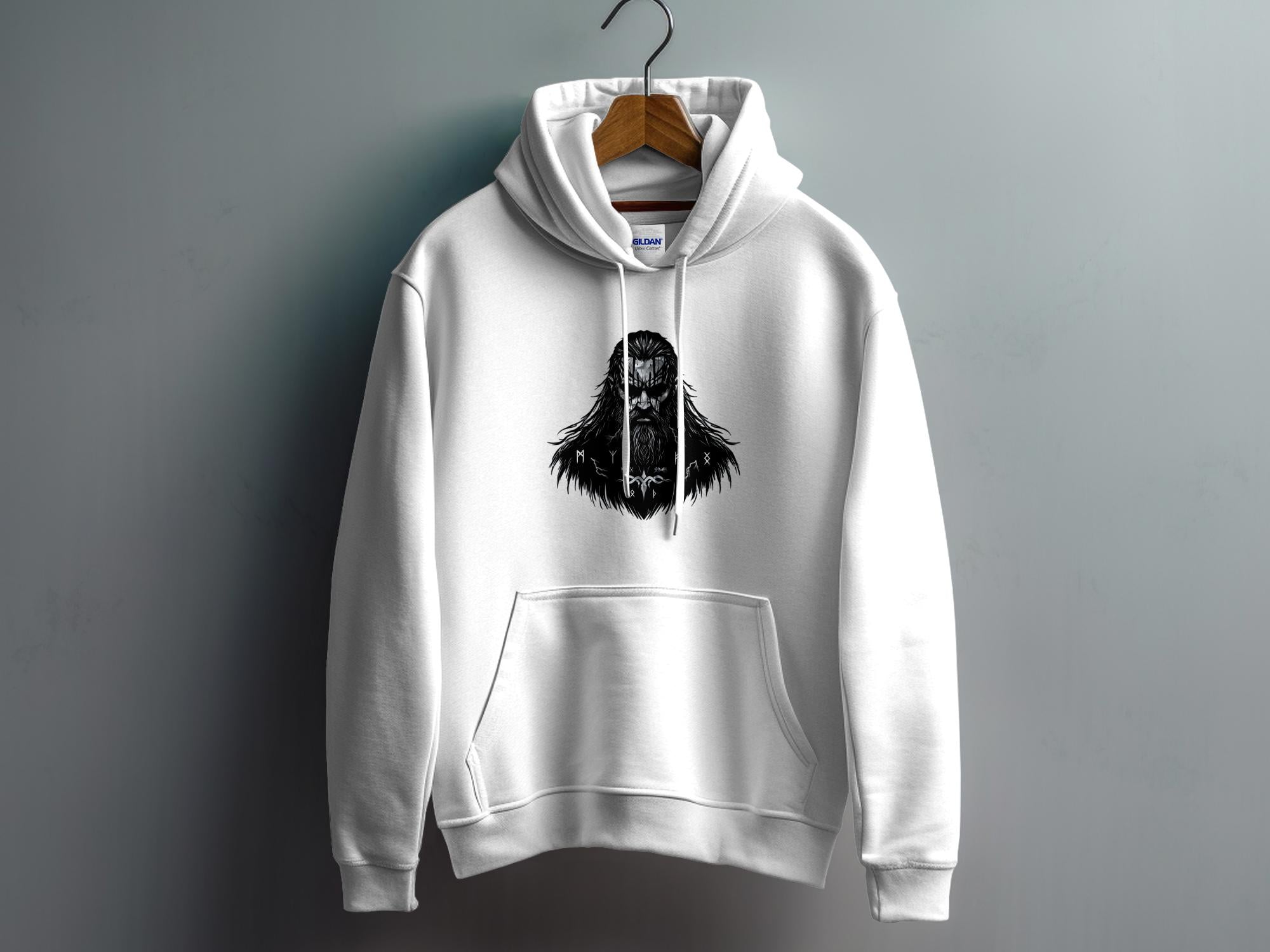 Viking Atonement - Coloured Gildan Hoodie White Norse Talisman Men Women Unisex Valhalla Tee