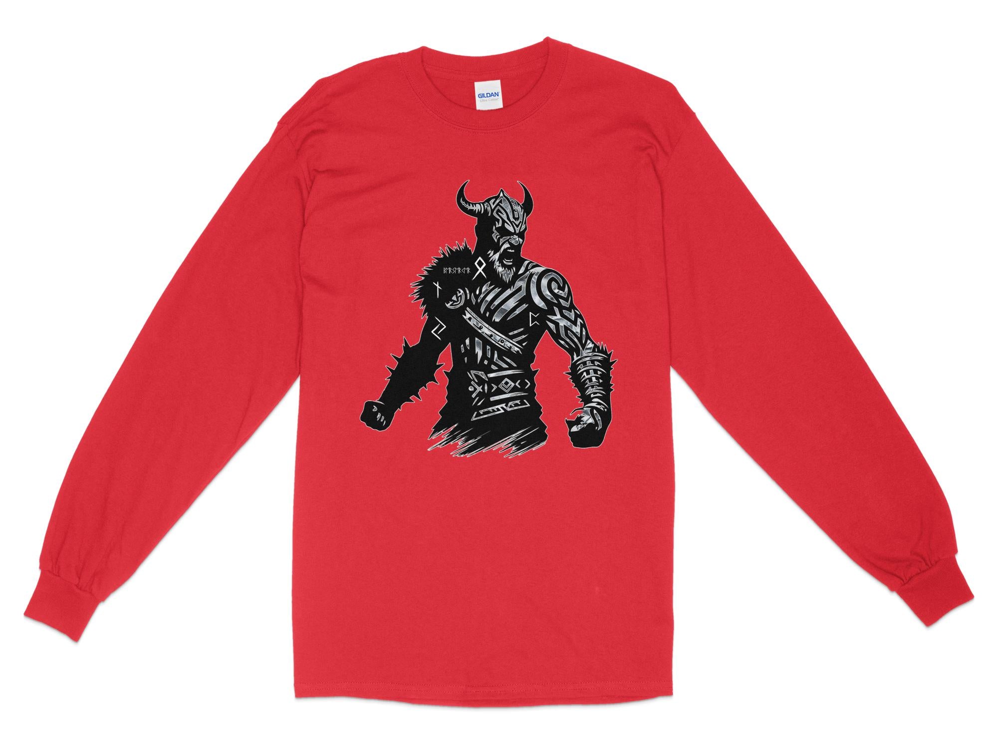 Viking Berserker - Coloured Gildan Long Sleeve Norse Talisman Men Women Unisex Valhalla Tee