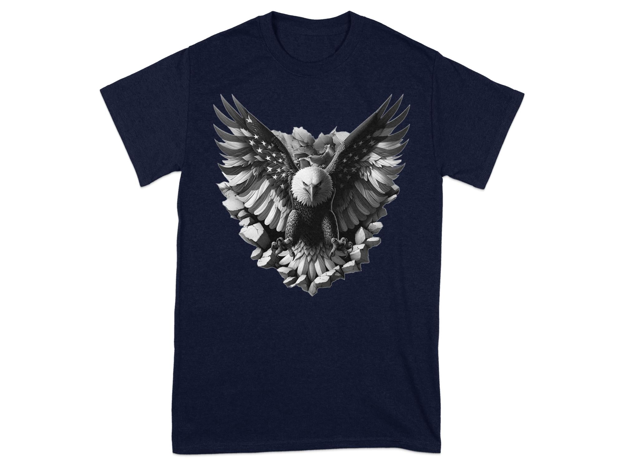 Eagle Patriot - Coloured Gildan T-Shirt Realistic Animal Talisman Unisex Tee Graphic Design