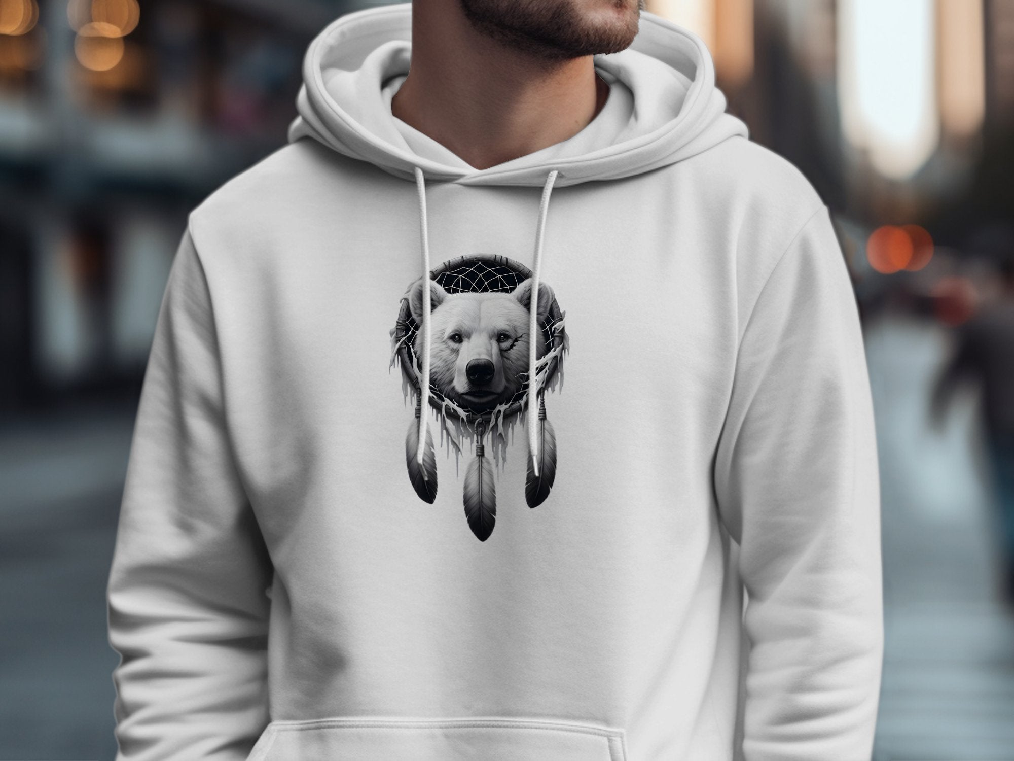 Dreamcatcher Bear - Coloured Gildan Hoodie Realistic Native American Talisman Unisex Mythology Tee Graphic Design