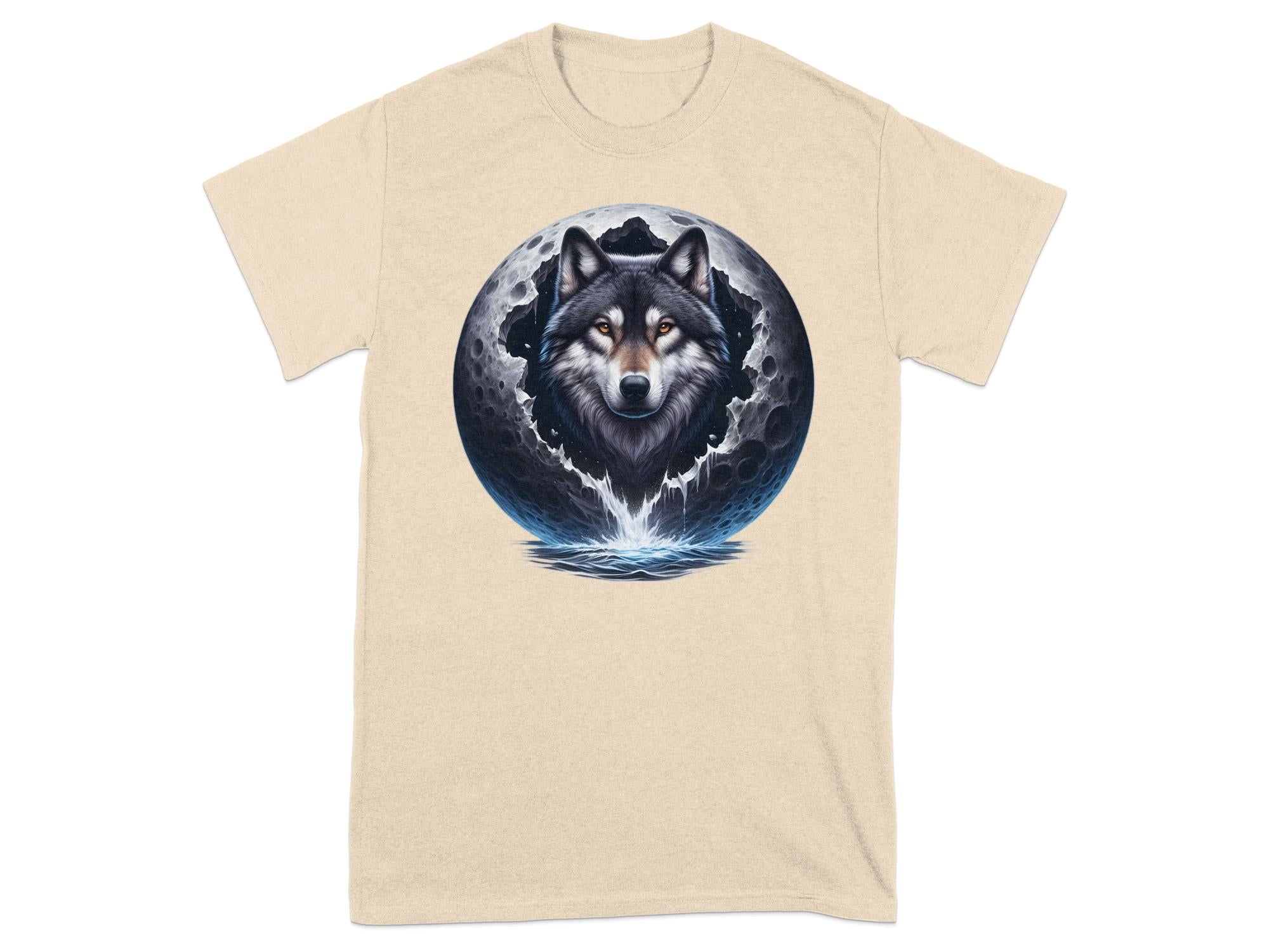 Moon Wolf - T-Shirt Realistic Full Colour Animal Talisman Unisex Mythology Tee Gildan Graphic Design