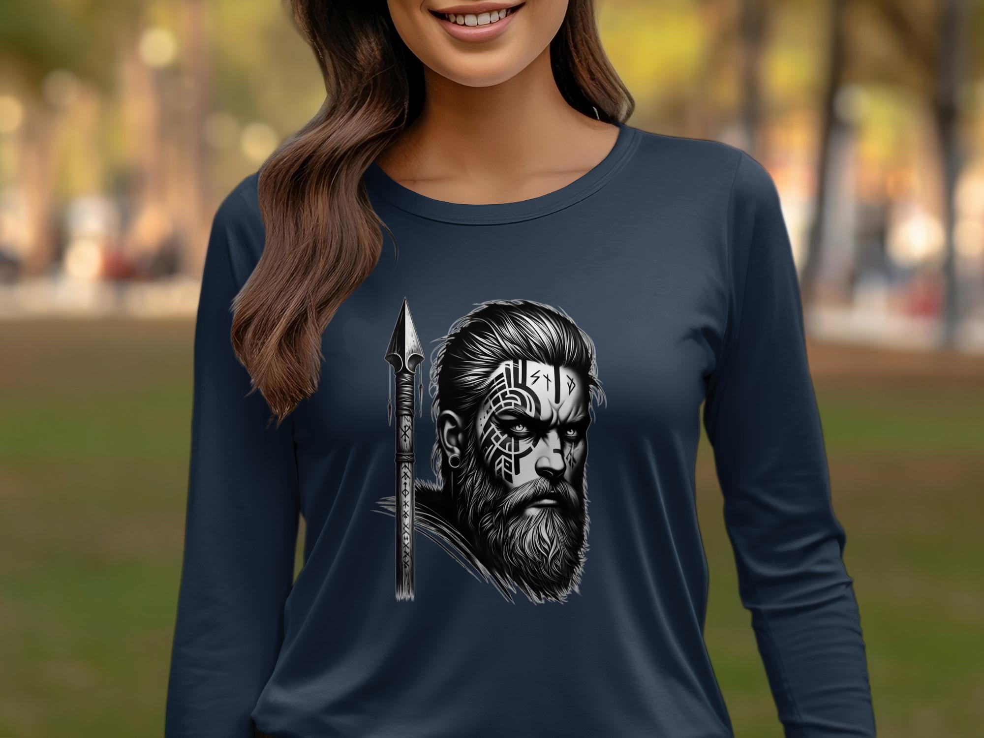 Viking Protector - Coloured Gildan Long Sleeve Realistic Norse Talisman Men Women Unisex Valhalla Tee Graphic Design