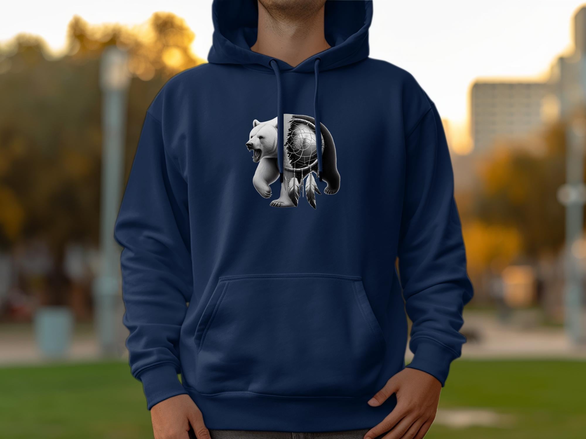 Dreamcatcher Bear - Coloured Gildan Hoodie Realistic Native American Talisman Unisex Mythology Tee Graphic Design