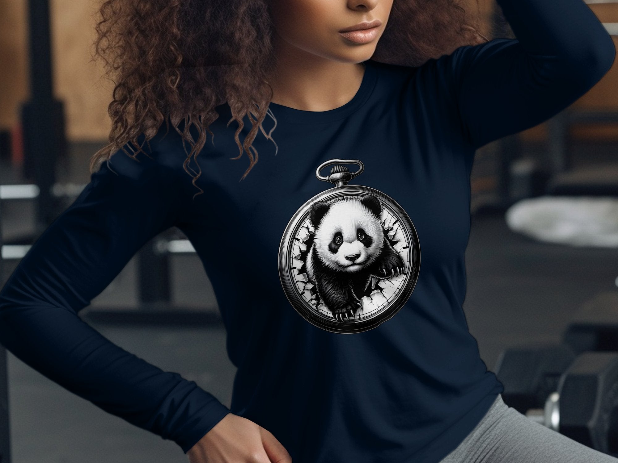 Panda - Coloured Gildan Long Sleeve Realistic Animal Talisman Unisex Cute Tee Graphic Design