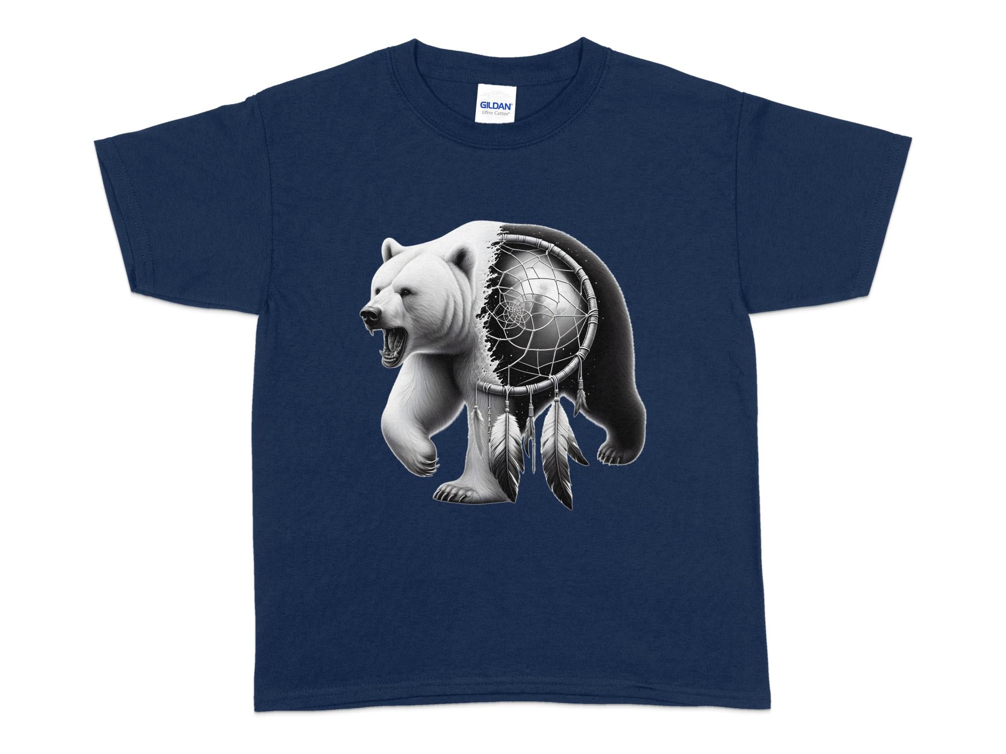 Dreamcatcher Bear - Coloured Gildan Kids T Shirt Realistic Native American Talisman Unisex Mythology Tee Graphic Design