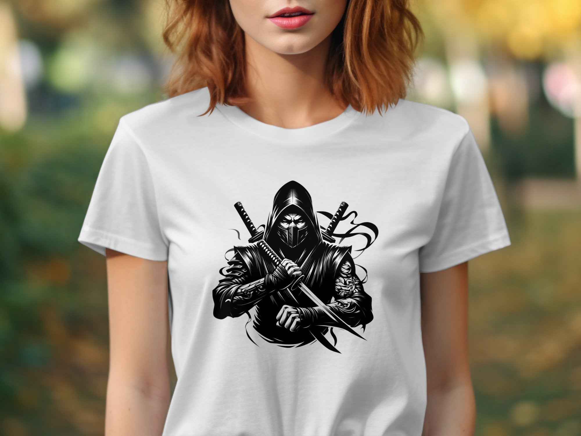 Samurai Ninja - Coloured Gildan T-Shirt Japanese Talisman Unisex Cultural Symbolic Graphic Design