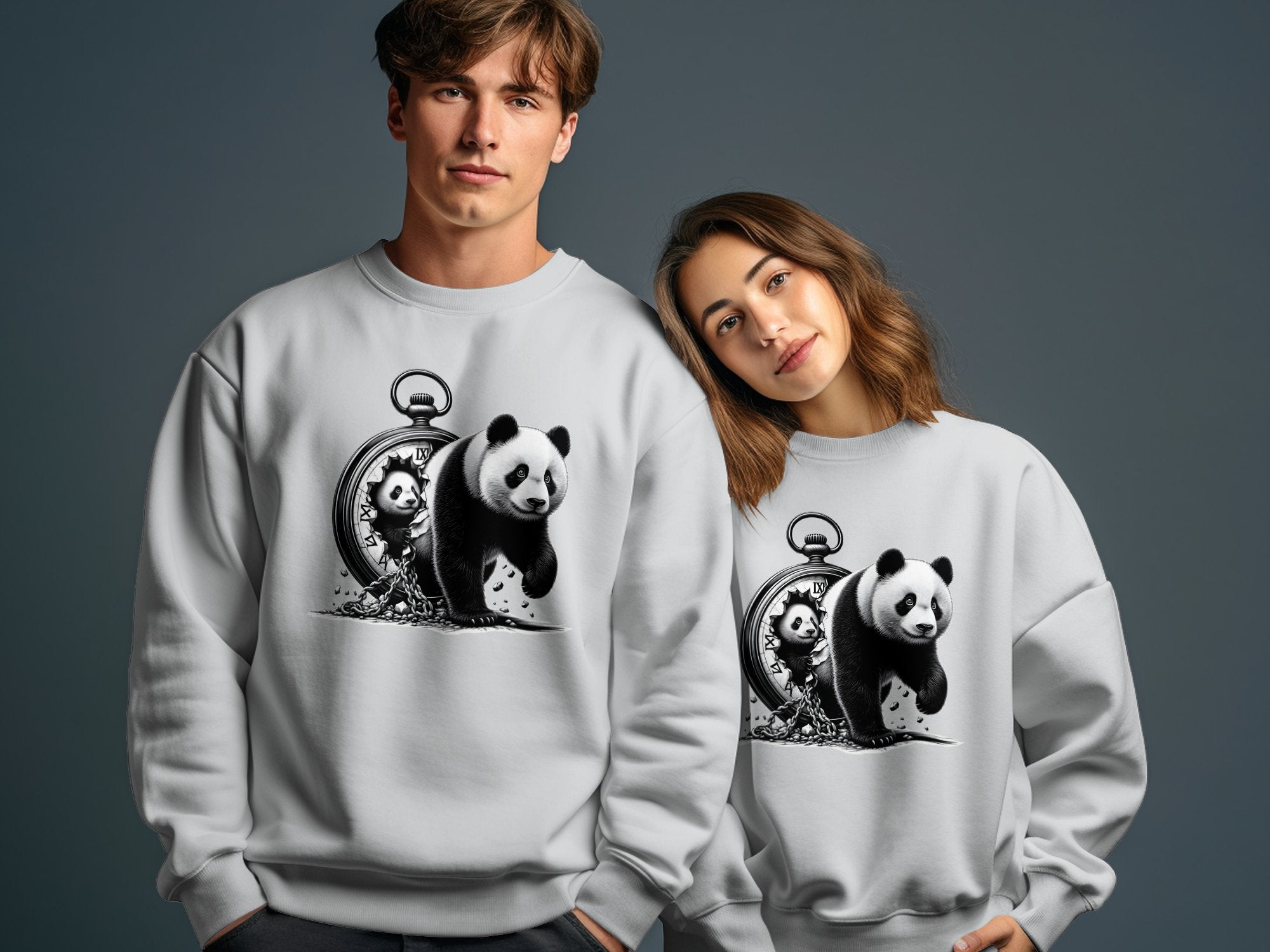 Panda - Coloured Gildan Sweatshirt Realistic Animal Talisman Unisex Cute Tee Graphic Design