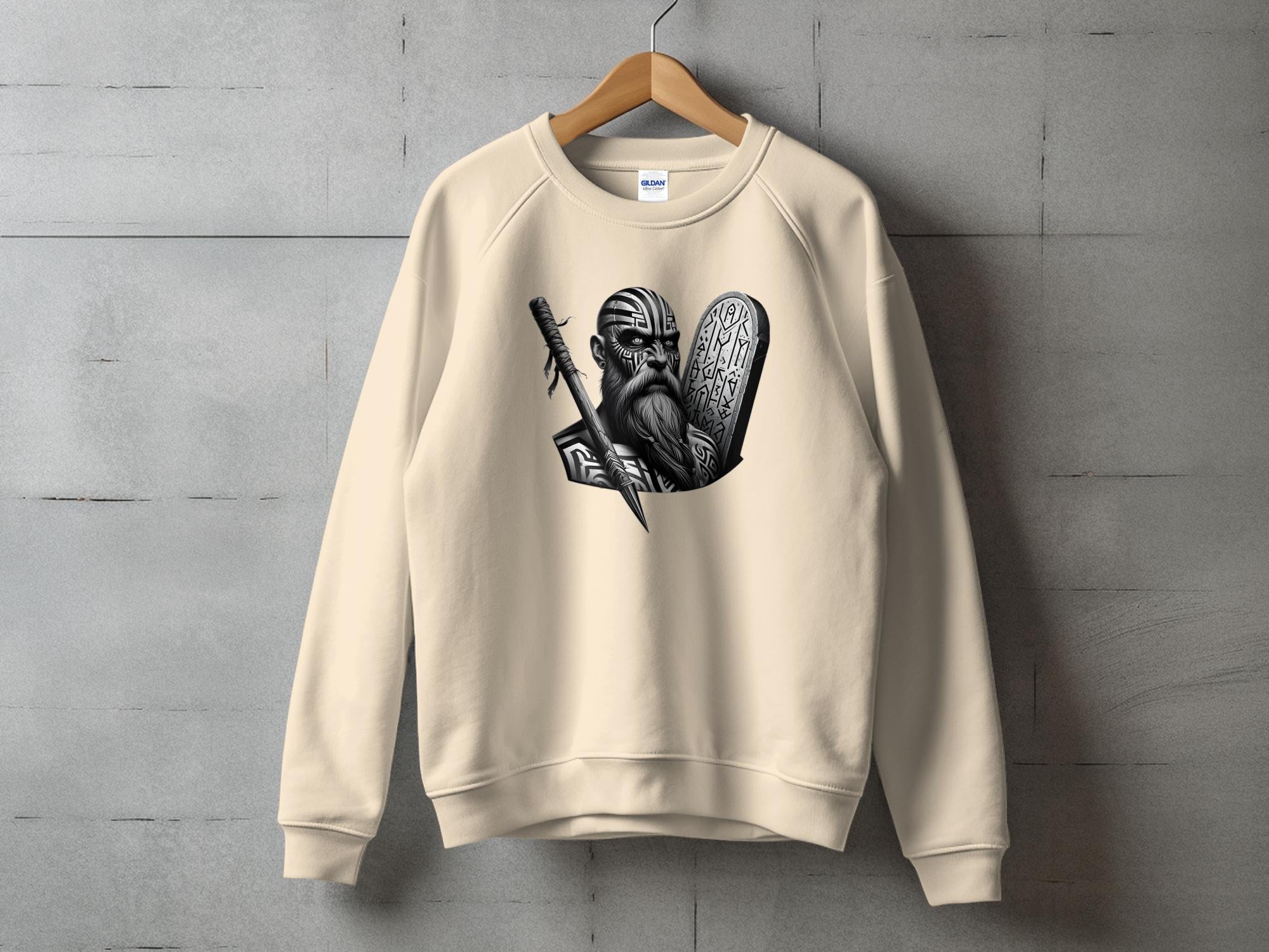 Viking Determination - Coloured Gildan Sweatshirt Realistic Norse Talisman Men Women Unisex Valhalla Tee Graphic Design