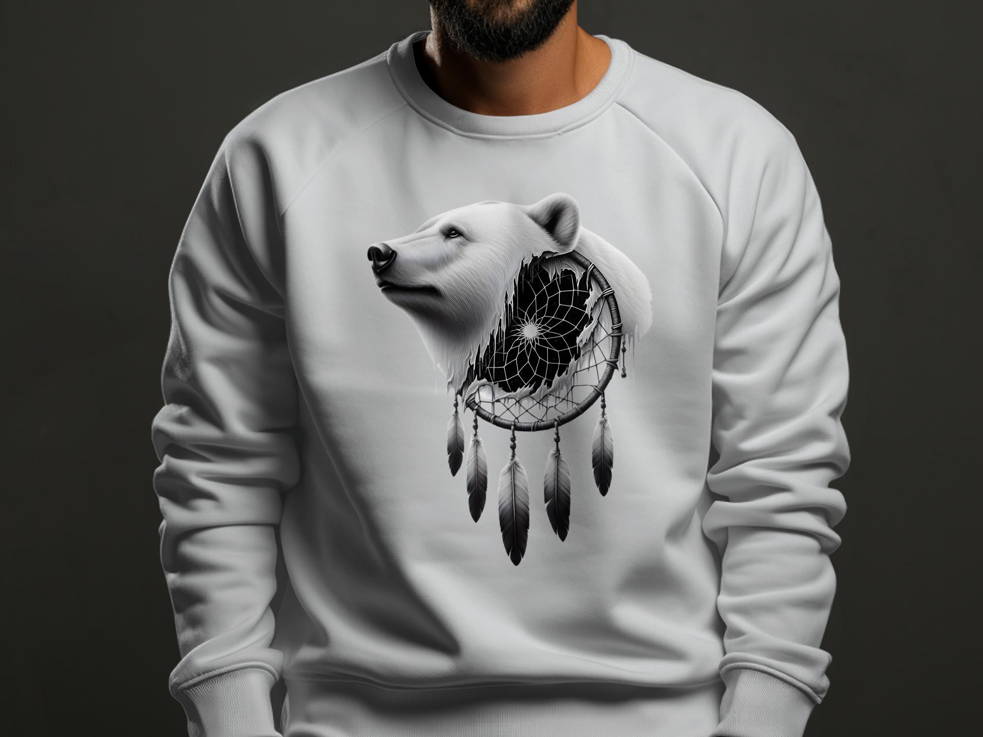 Dreamcatcher Bear - Coloured Gildan Sweatshirt Realistic Native American Talisman Unisex Mythology Tee Graphic Design