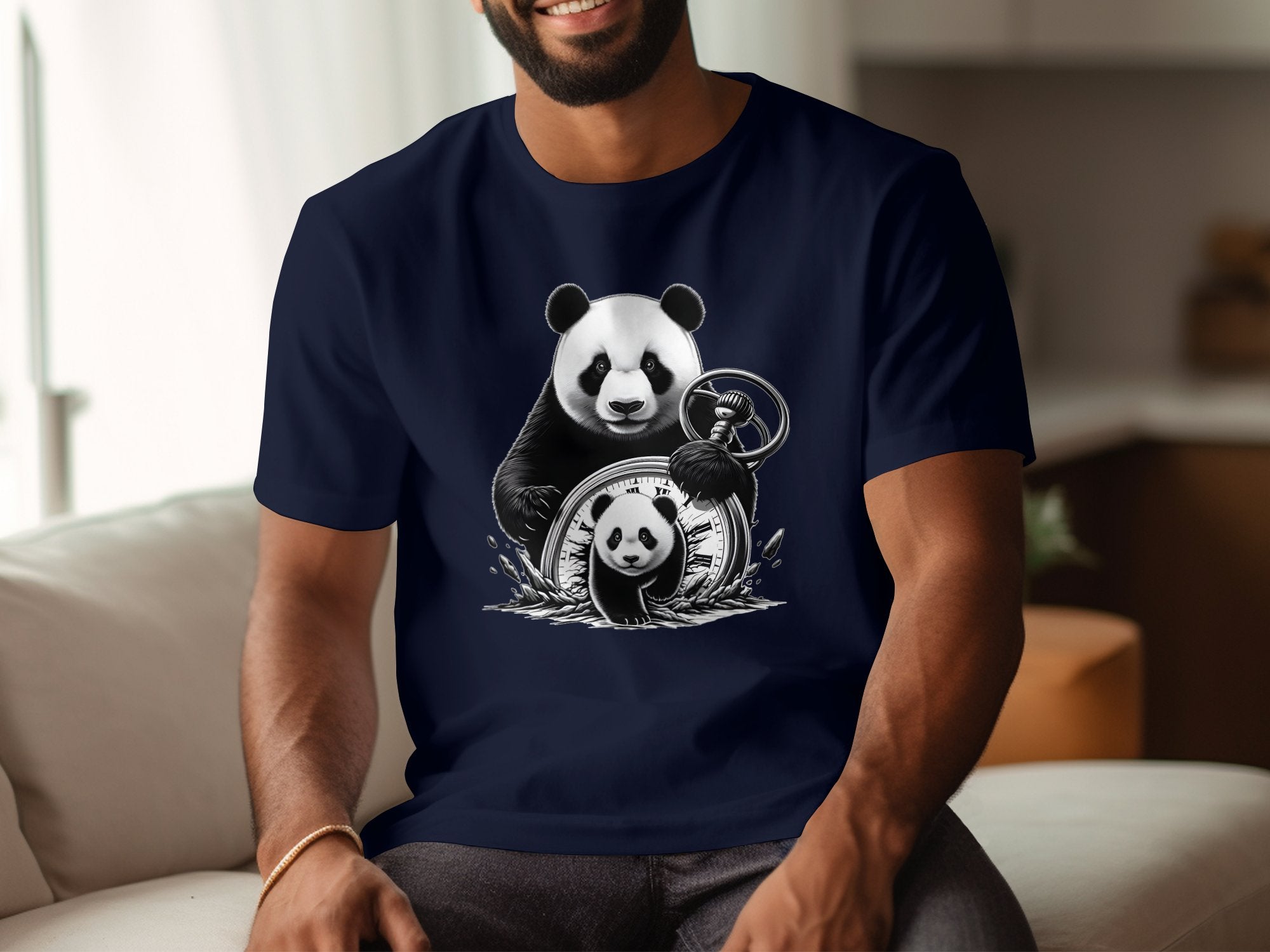 Panda - Coloured Gildan T-Shirt Realistic Animal Talisman Unisex Cute Tee Graphic Design