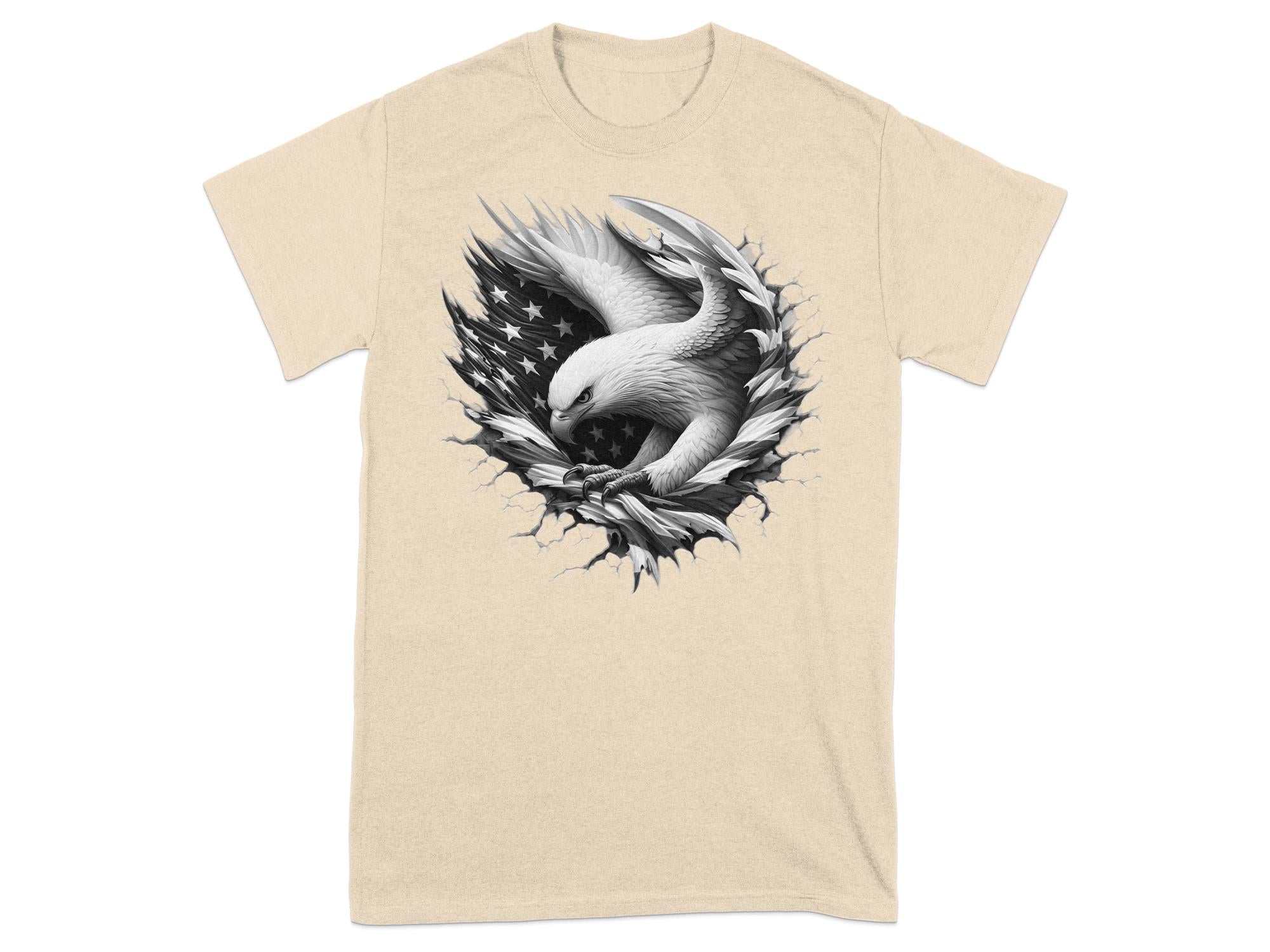 Eagle Patriot - Coloured Gildan T-Shirt Realistic Animal Talisman Unisex Tee Graphic Design