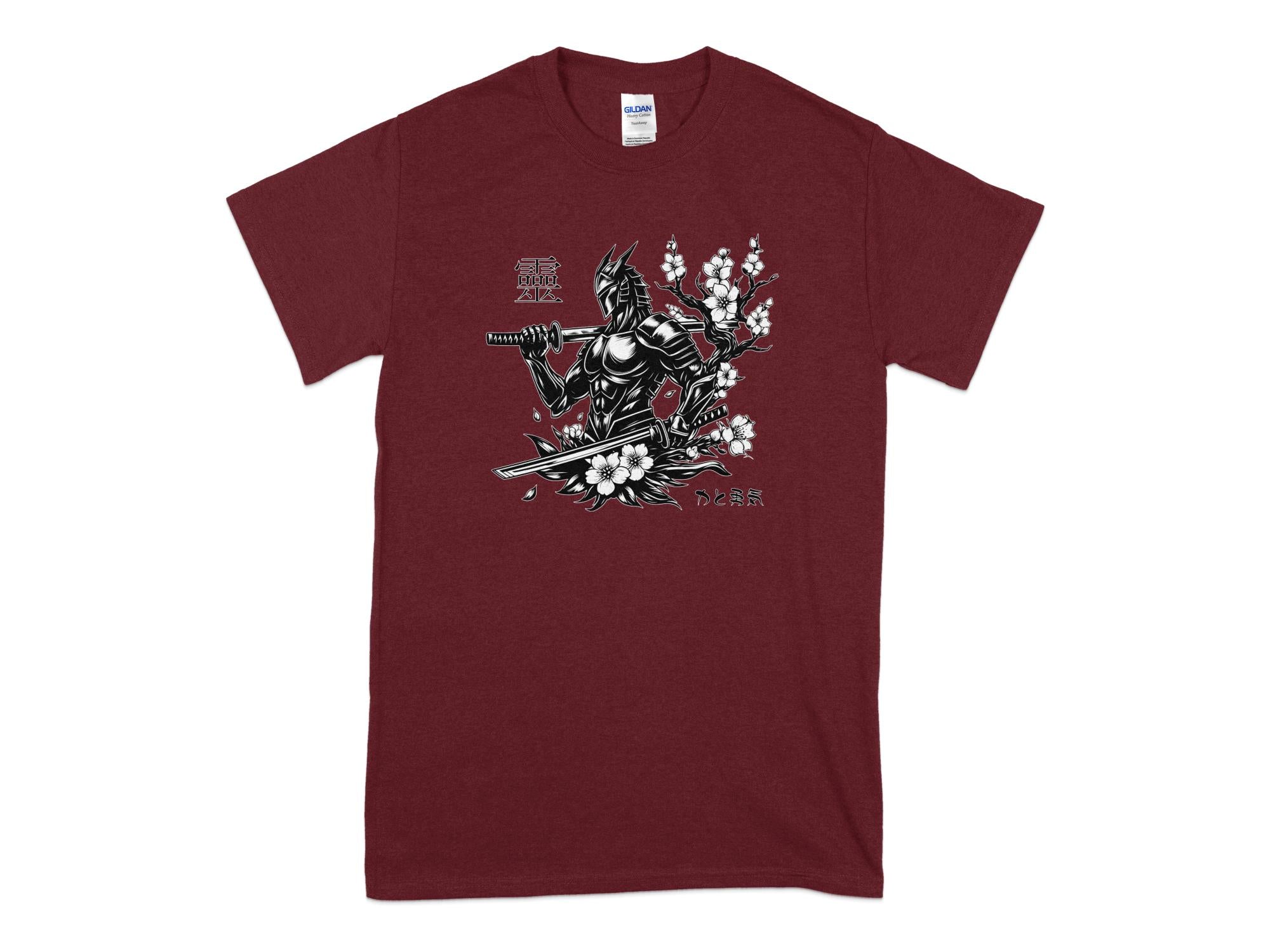 Samurai Ninja - Coloured Gildan T-Shirt Japanese Talisman Unisex Cultural Symbolic Graphic Design