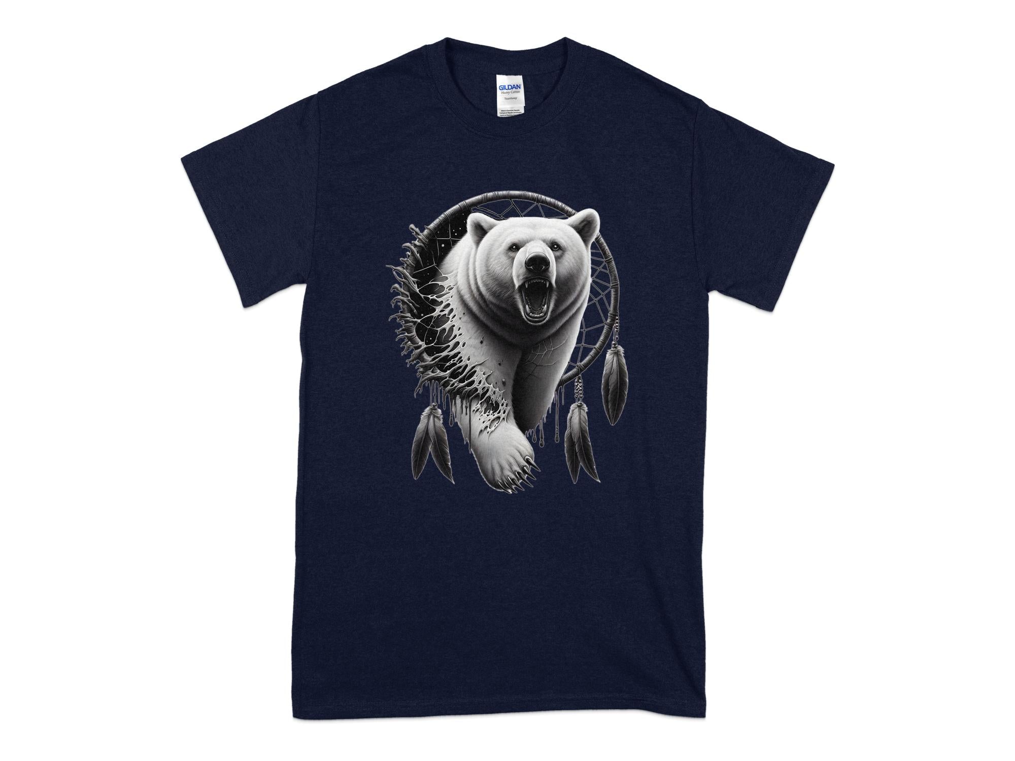 Dreamcatcher Bear - Coloured Gildan T-Shirt Realistic Native American Talisman Unisex Mythology Tee Graphic Design