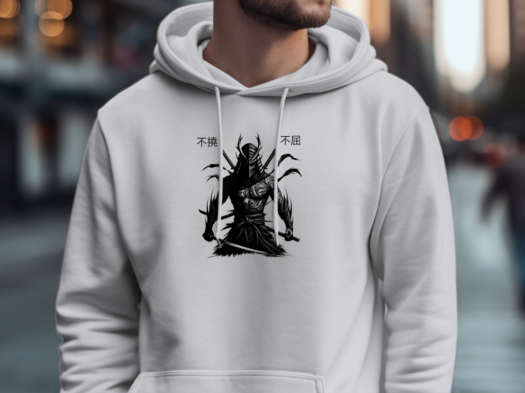 Samurai Ninja - Coloured Gildan Hoodie Japanese Talisman Unisex Cultural Symbolic Graphic Design