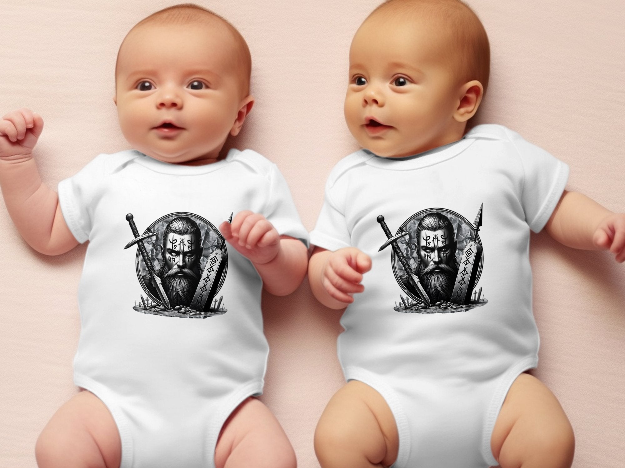 Viking Fortitude - Coloured Toddler Bodysuit Realistic Norse Talisman Unisex Valhalla Tee Graphic Design