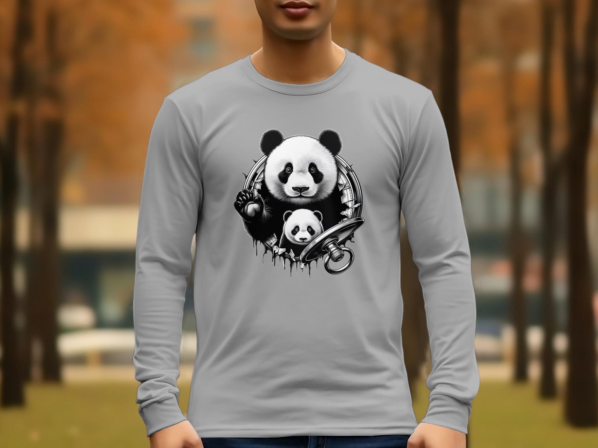 Panda - Coloured Gildan Long Sleeve Realistic Animal Talisman Unisex Cute Tee Graphic Design