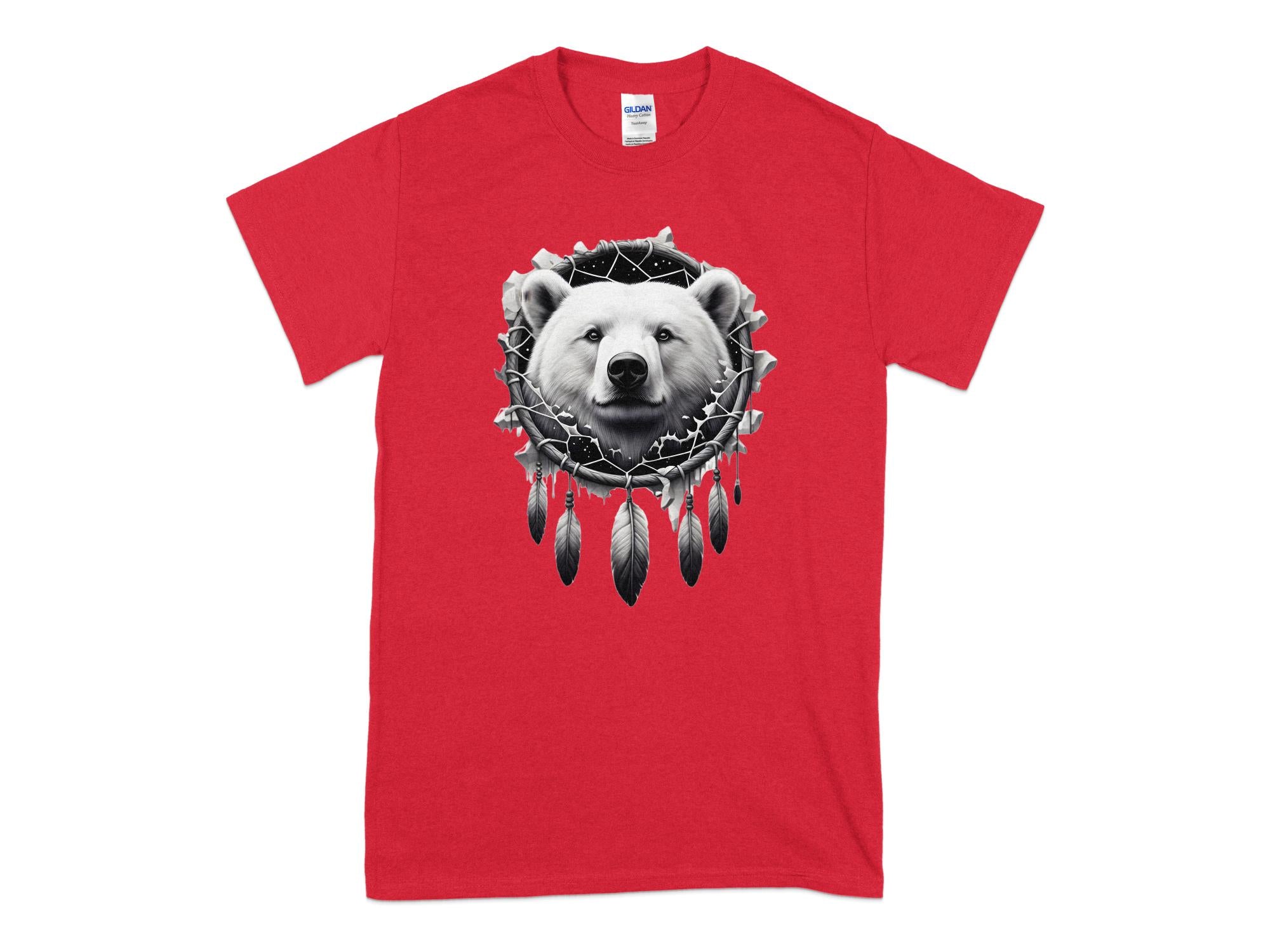 Dreamcatcher Bear - Coloured Gildan T-Shirt Realistic Native American Talisman Unisex Mythology Tee Graphic Design