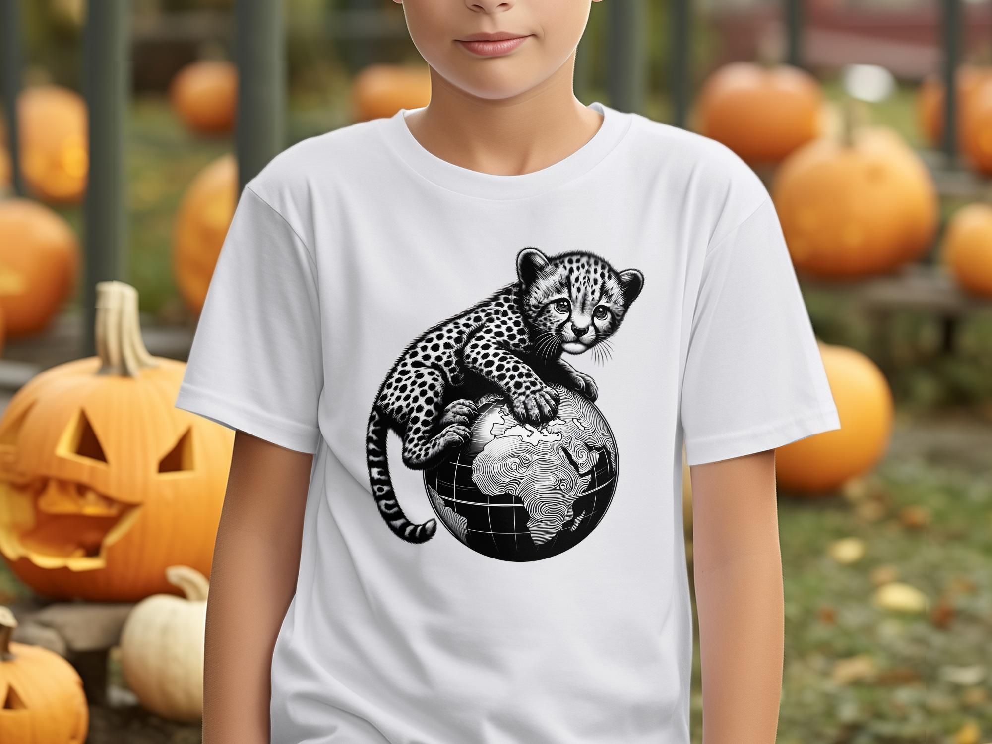 Cheetah World - Coloured Gildan Kids T-Shirt Realistic Animal Talisman Unisex Cute Tee Graphic Design