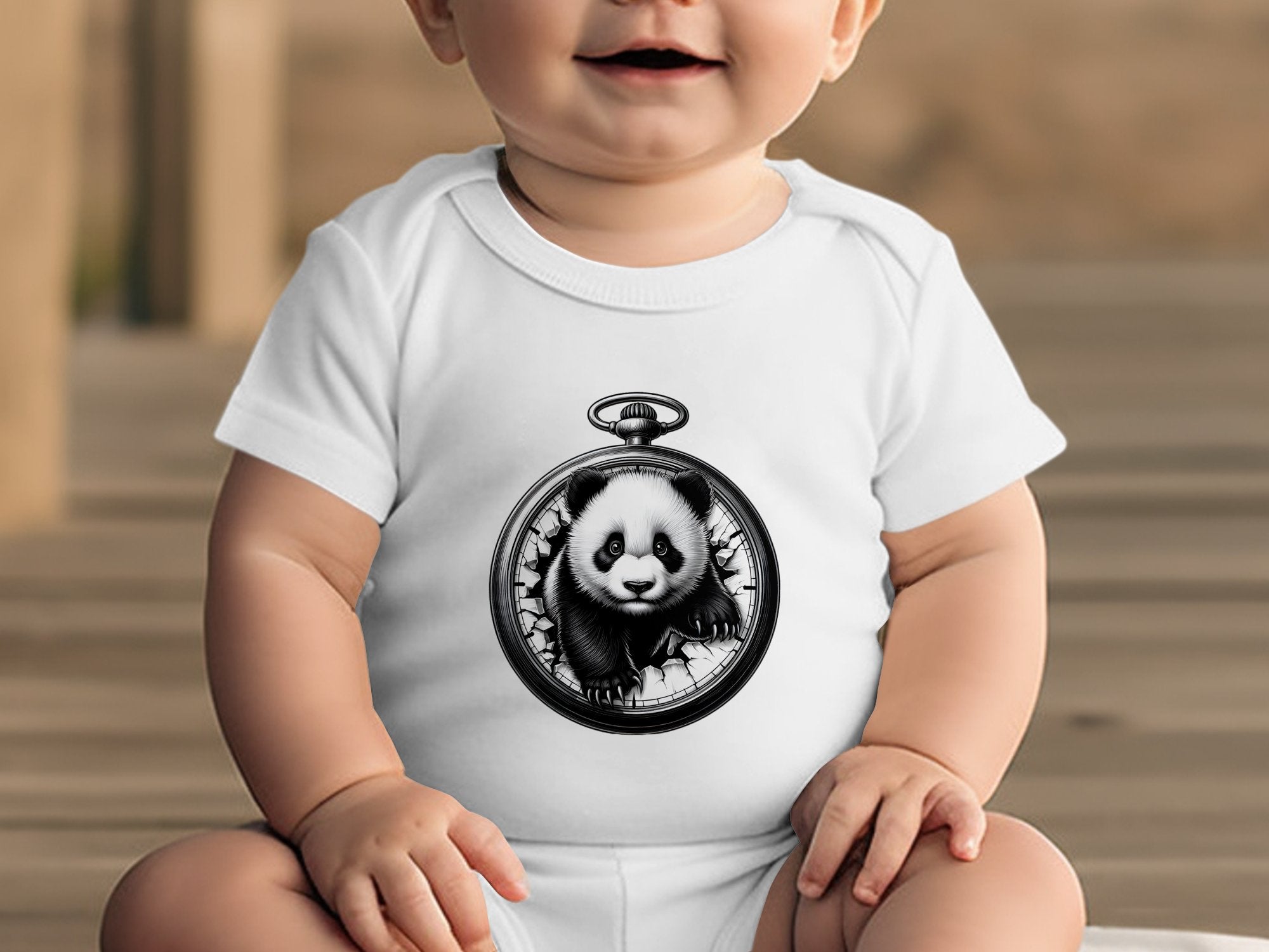 Panda - Coloured Toddler Bodysuit Realistic Animal Talisman Unisex Cute Tee Graphic Design