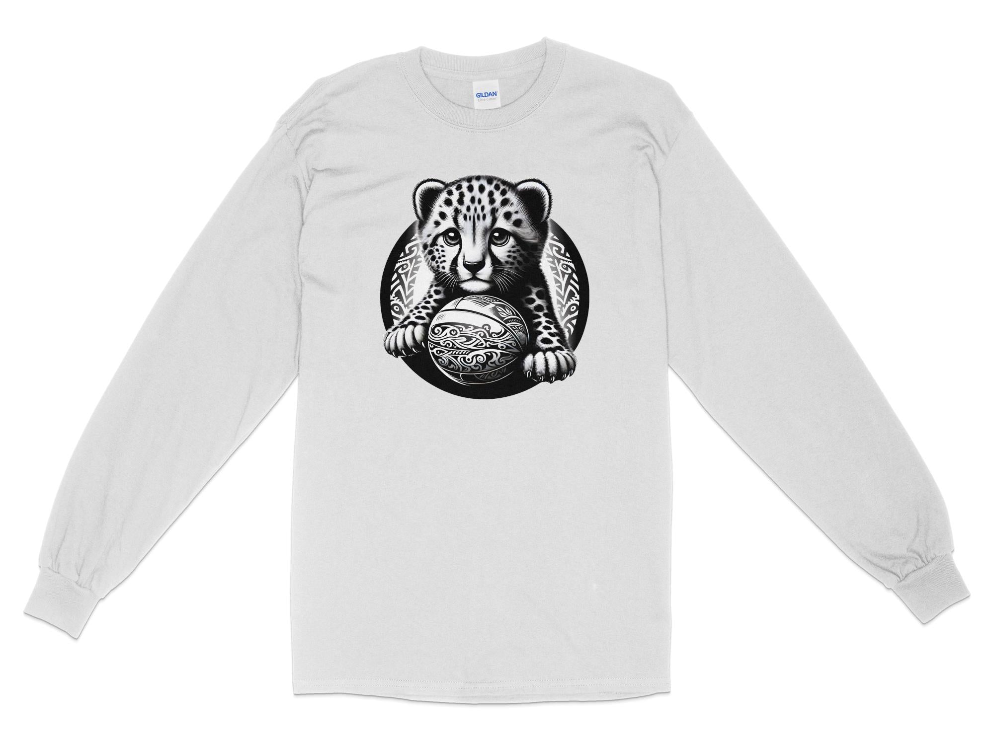 Cheetah World - Coloured Gildan Long Sleeve Realistic Animal Talisman Unisex Cute Tee Graphic Design