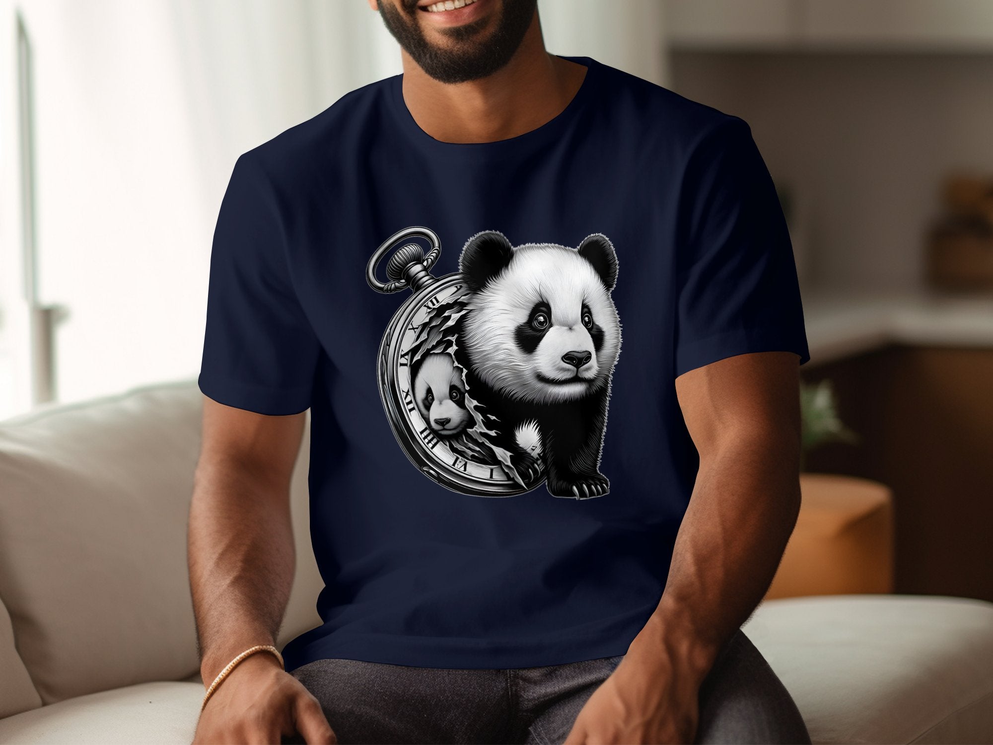 Panda - Coloured Gildan T-Shirt Realistic Animal Talisman Unisex Cute Tee Graphic Design