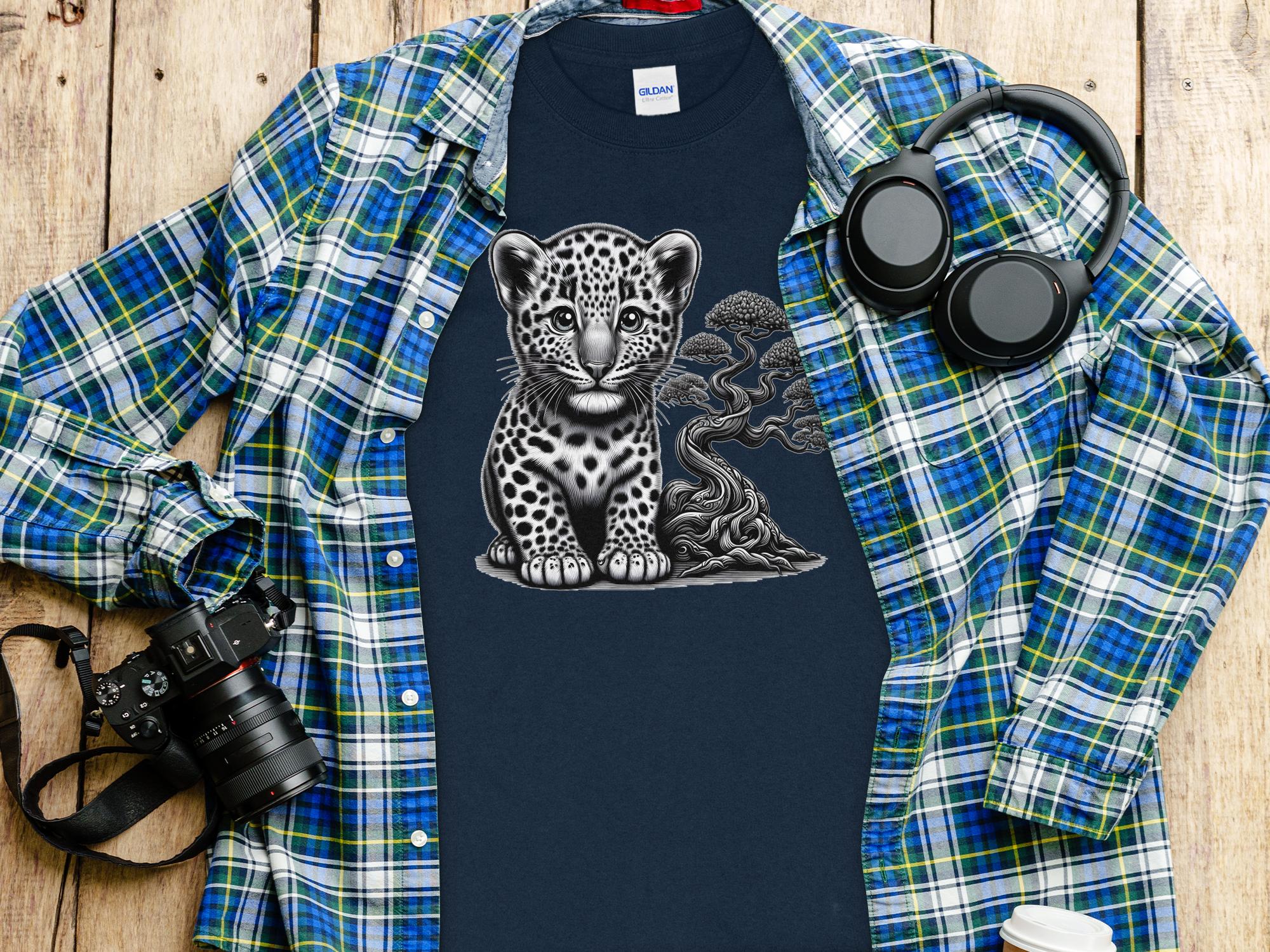 Leopard Bonsai - Coloured Gildan Long Sleeve Realistic Animal Talisman Unisex Cute Tee Graphic Design