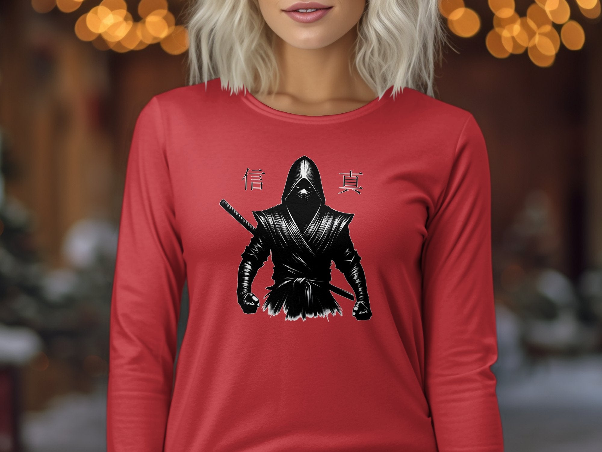 Samurai Ninja - Coloured Gildan Long Sleeve Japanese Talisman Unisex Cultural Symbolic Graphic Design