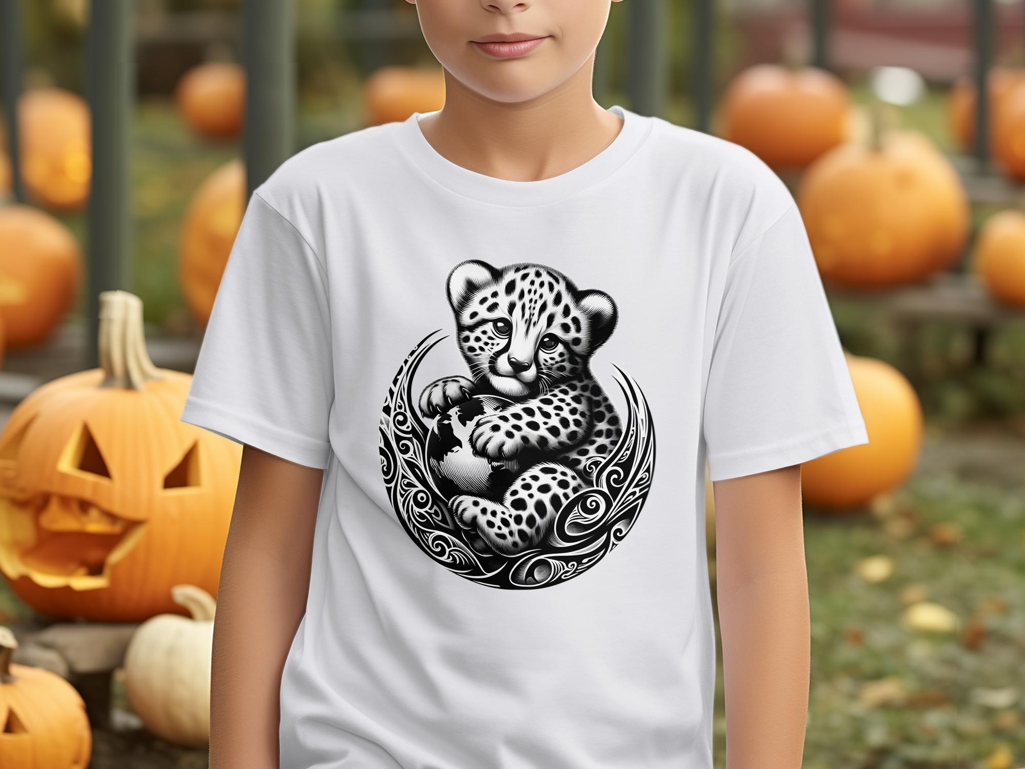 Cheetah World - Coloured Gildan Kids T-Shirt Realistic Animal Talisman Unisex Cute Tee Graphic Design