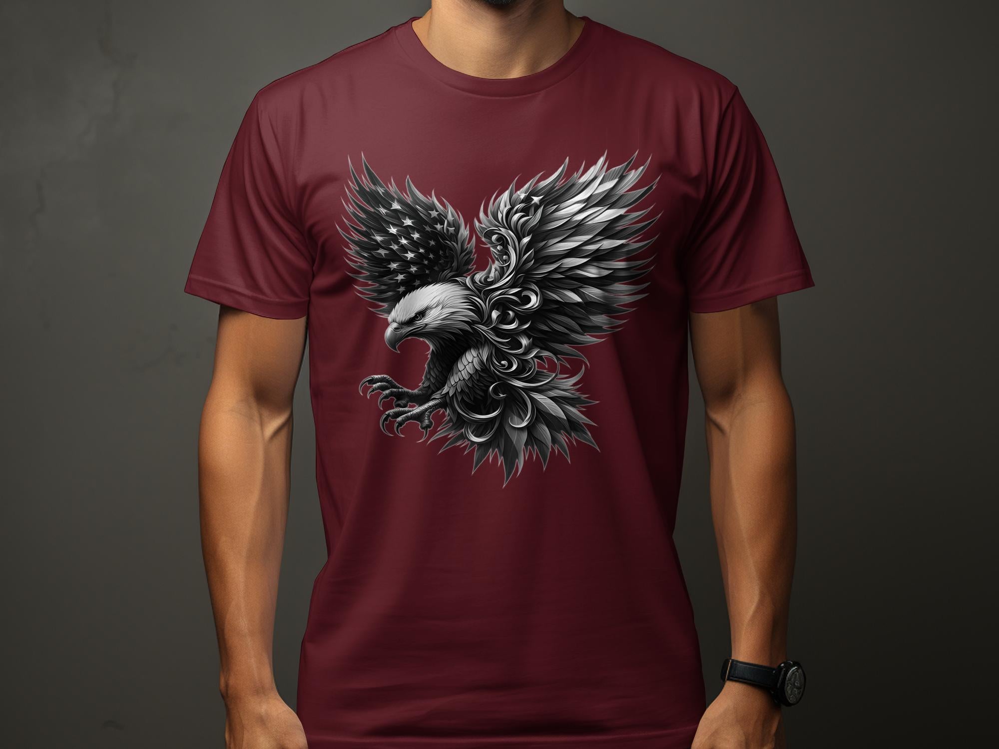 Eagle Patriot - Coloured Gildan T-Shirt Realistic Animal Talisman Unisex Tee Graphic Design