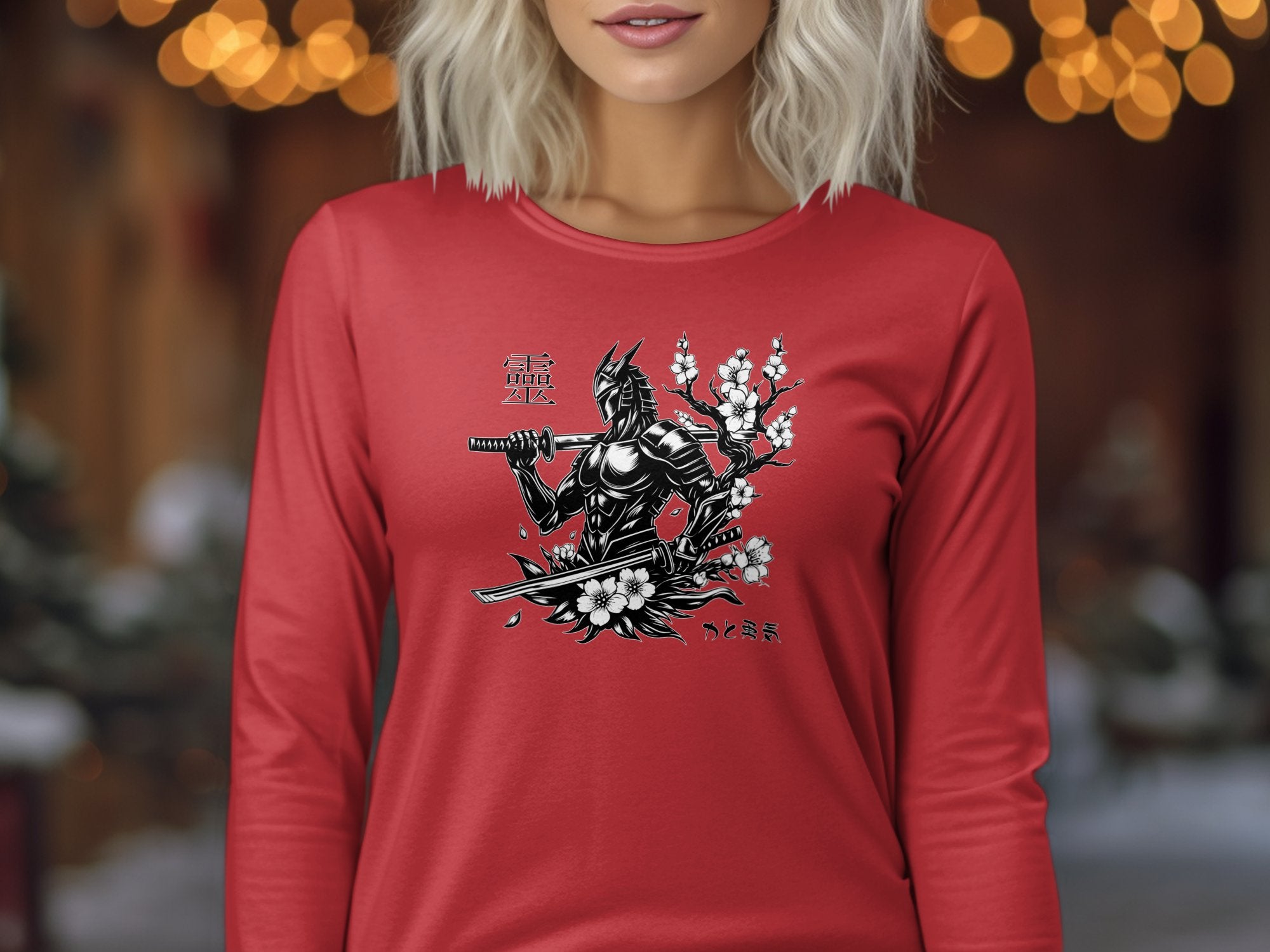 Samurai Ninja - Coloured Gildan Long Sleeve Japanese Talisman Unisex Cultural Symbolic Graphic Design