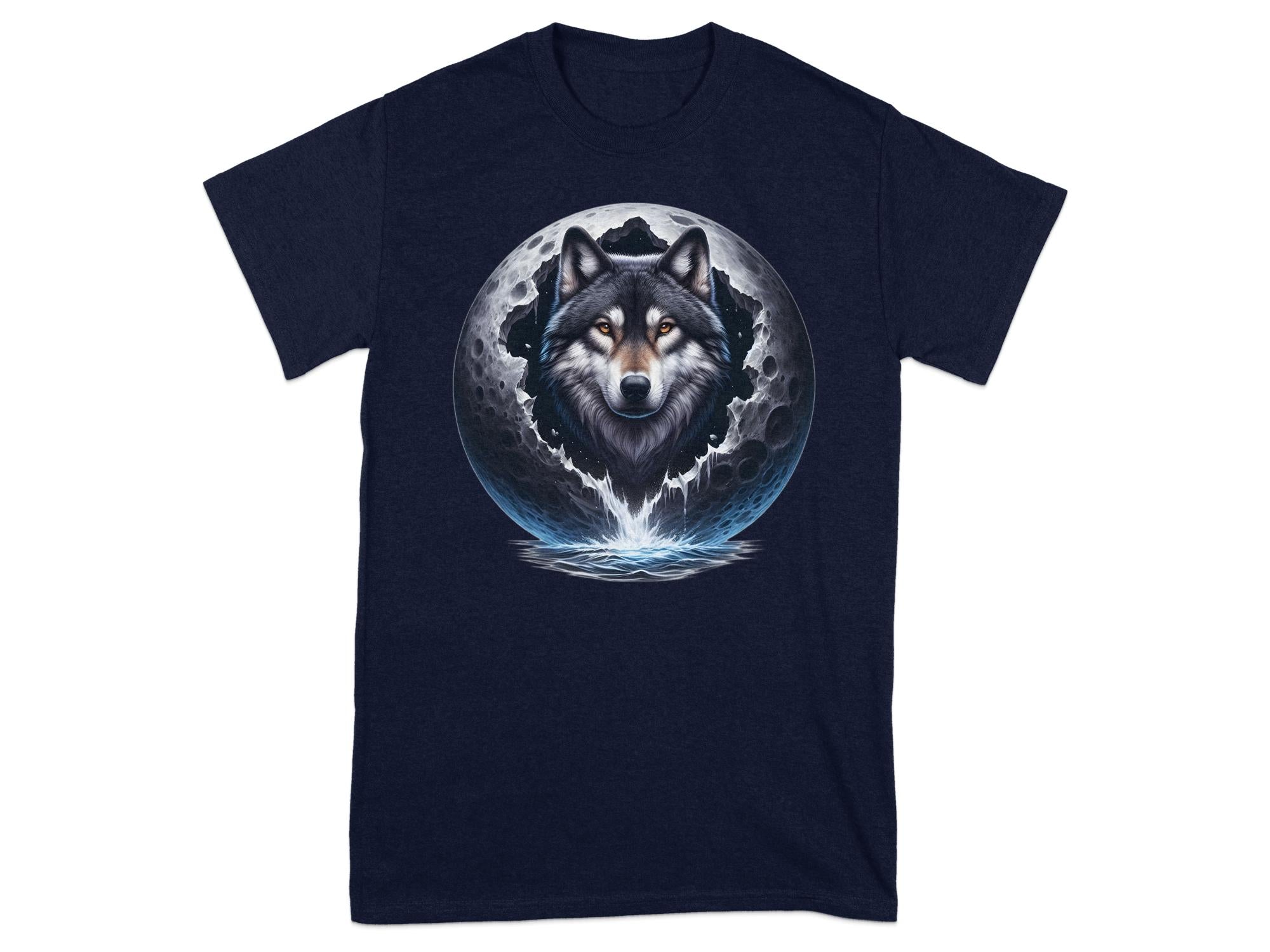 Moon Wolf - T-Shirt Realistic Full Colour Animal Talisman Unisex Mythology Tee Gildan Graphic Design