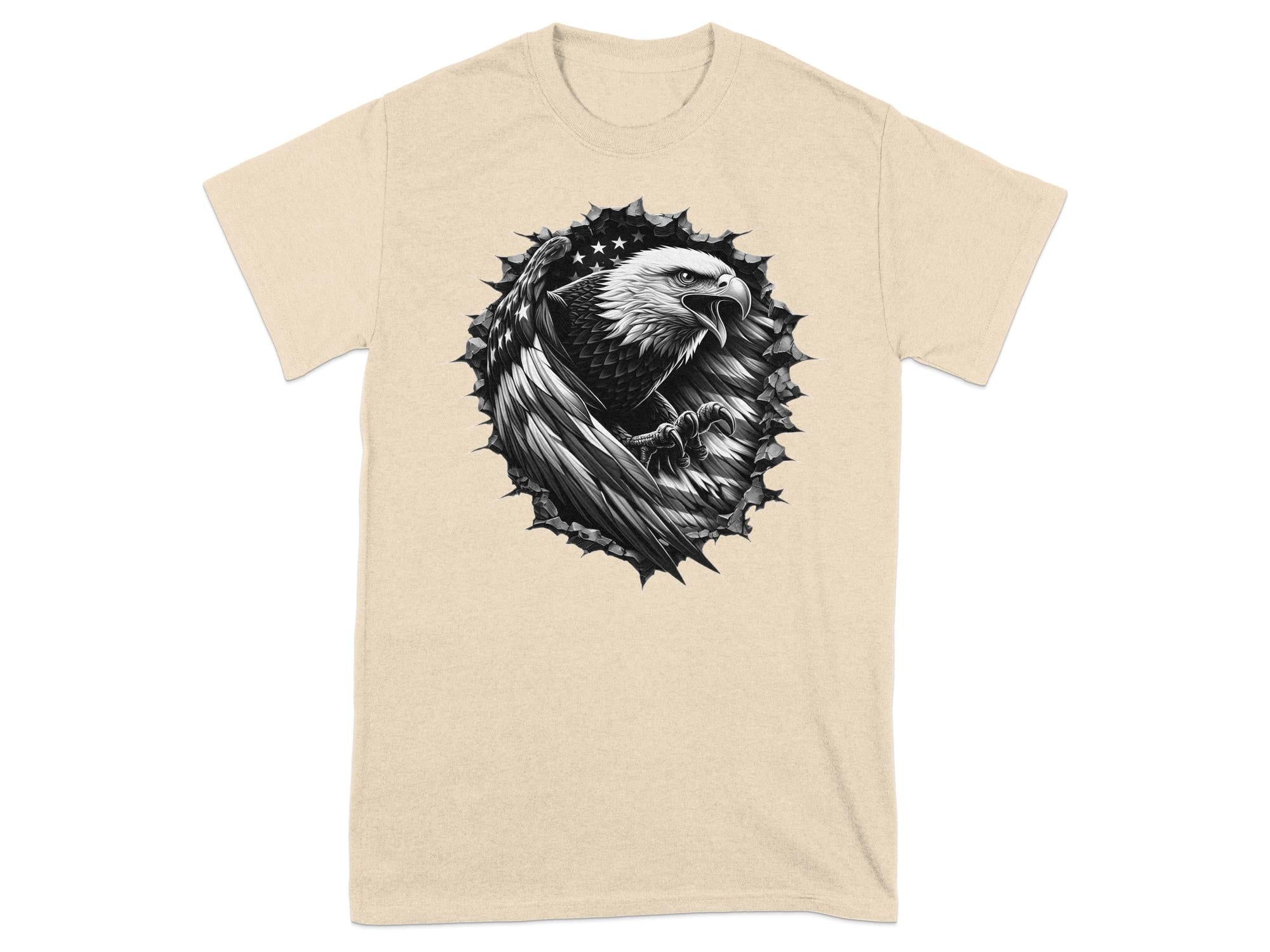 Eagle Patriot - Coloured Gildan T-Shirt Realistic Animal Talisman Unisex Tee Graphic Design