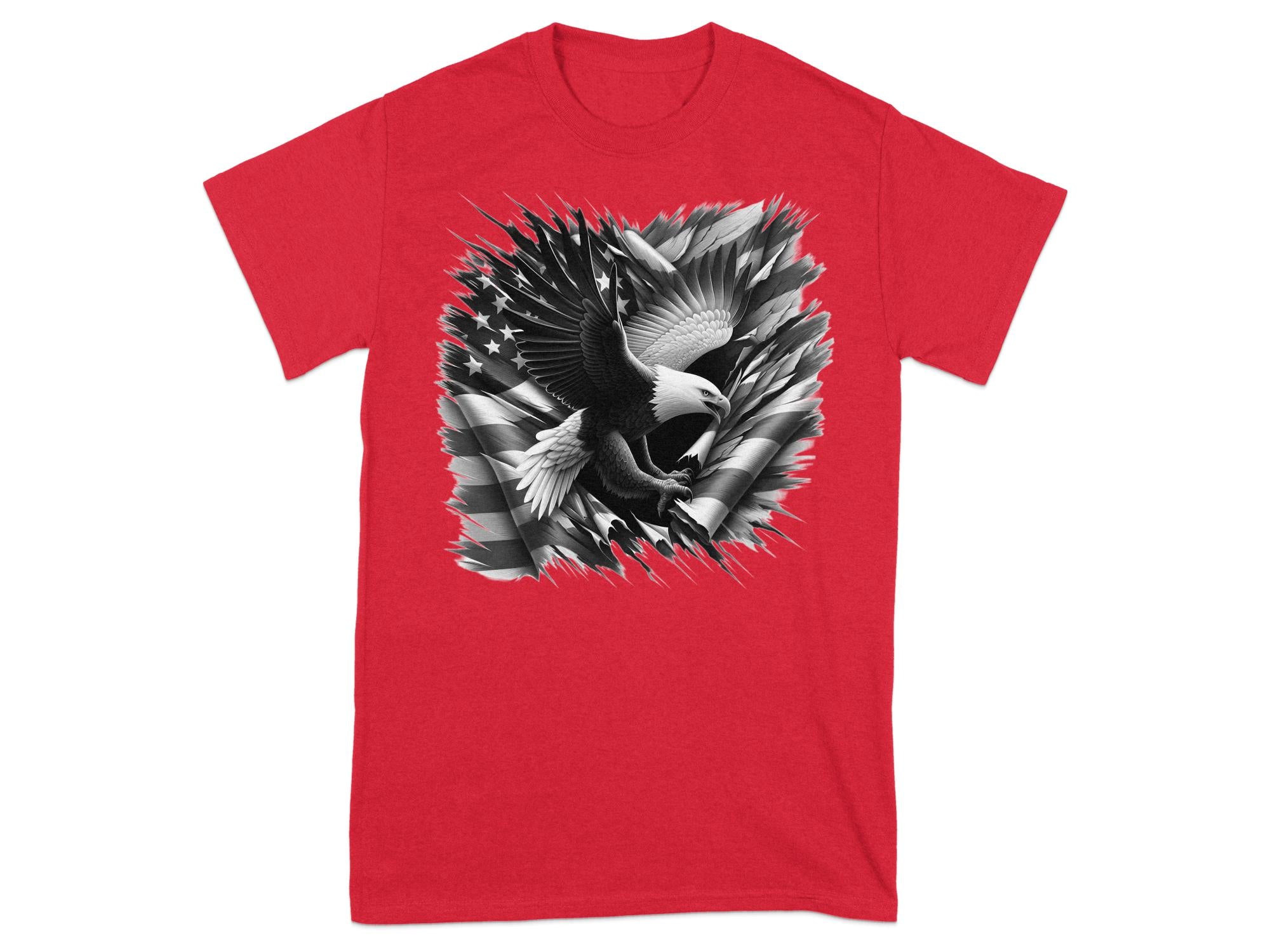 Eagle Patriot - Coloured Gildan T-Shirt Realistic Animal Talisman Unisex Tee Graphic Design