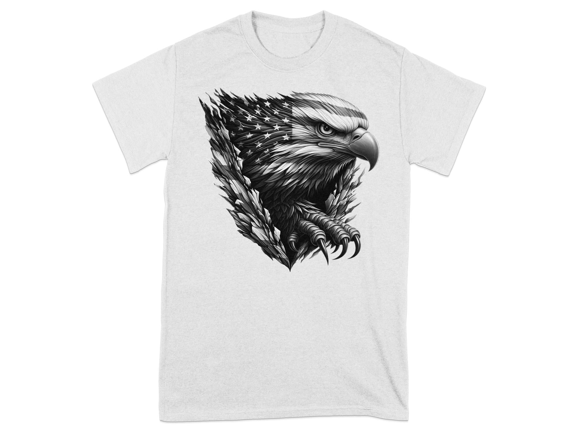 Eagle Patriot - Coloured Gildan T-Shirt Realistic Animal Talisman Unisex Tee Graphic Design