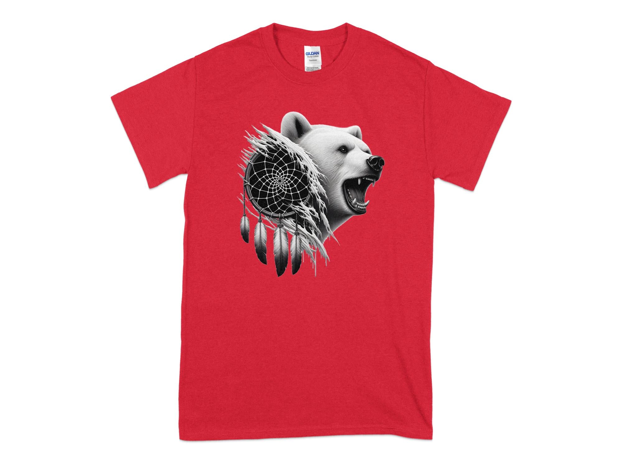 Dreamcatcher Bear - Coloured Gildan T-Shirt Realistic Native American Talisman Unisex Mythology Tee Graphic Design