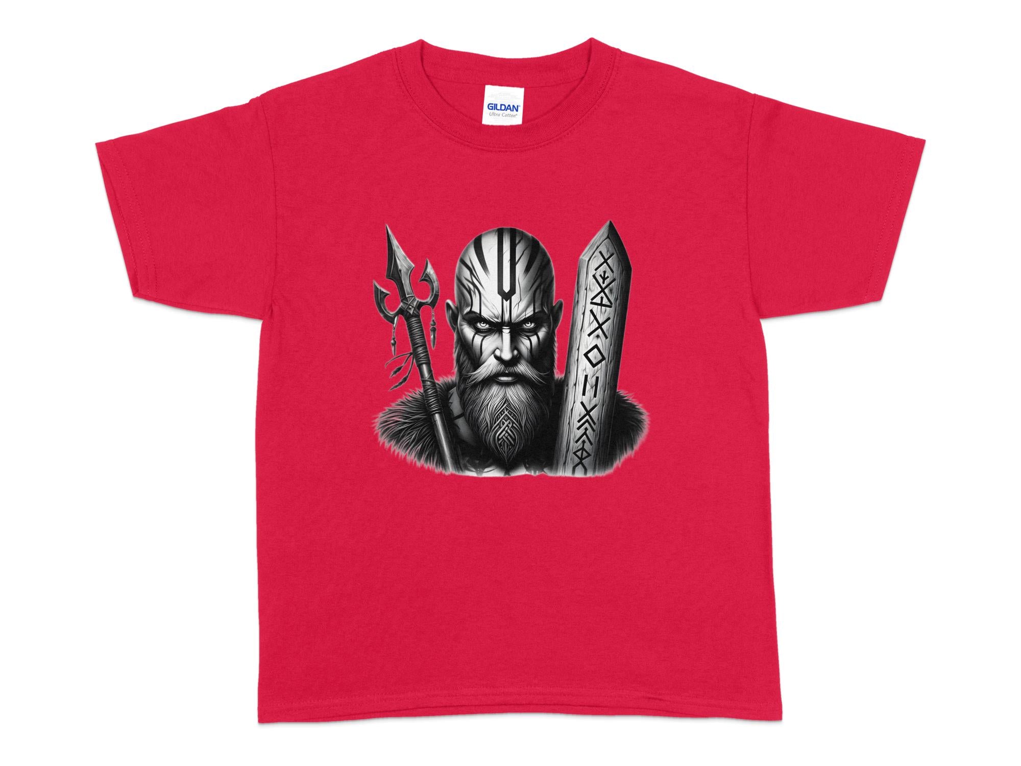 Viking Strength - Coloured Gildan Kids T-Shirt Realistic Norse Talisman Unisex Valhalla Tee Graphic Design