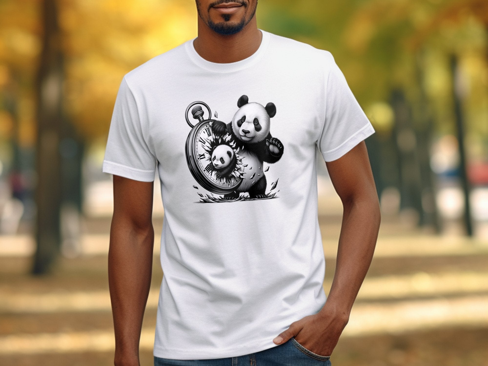 Panda - Coloured Gildan T-Shirt Realistic Animal Talisman Unisex Cute Tee Graphic Design