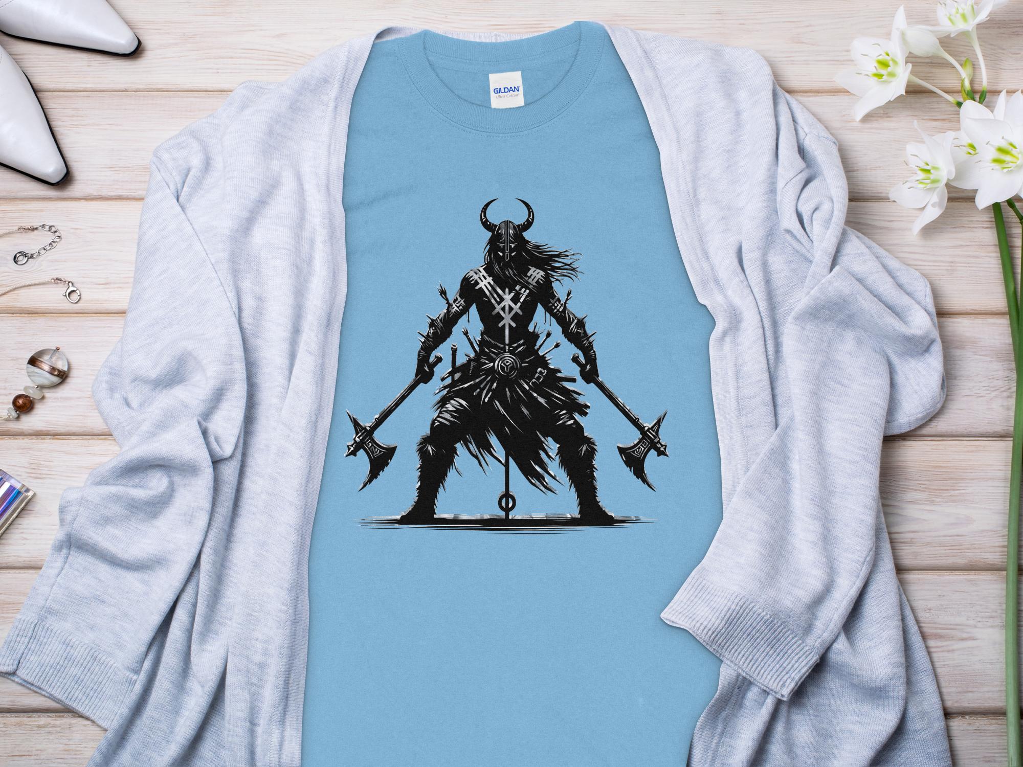 Viking Indomitable - Coloured Gildan Long Sleeve Norse Talisman Men Women Unisex Valhalla Tee