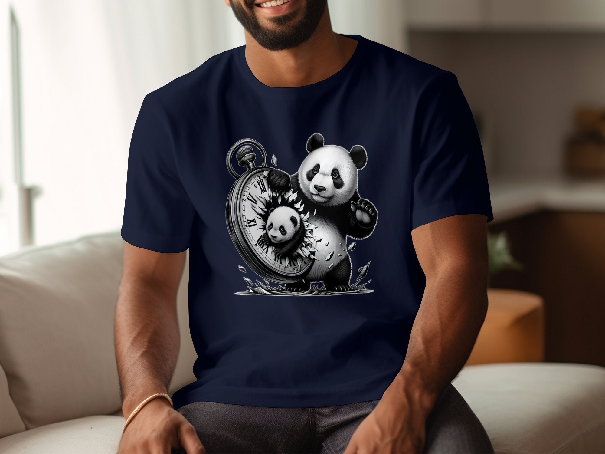 Panda - Coloured Gildan T-Shirt Realistic Animal Talisman Unisex Cute Tee Graphic Design