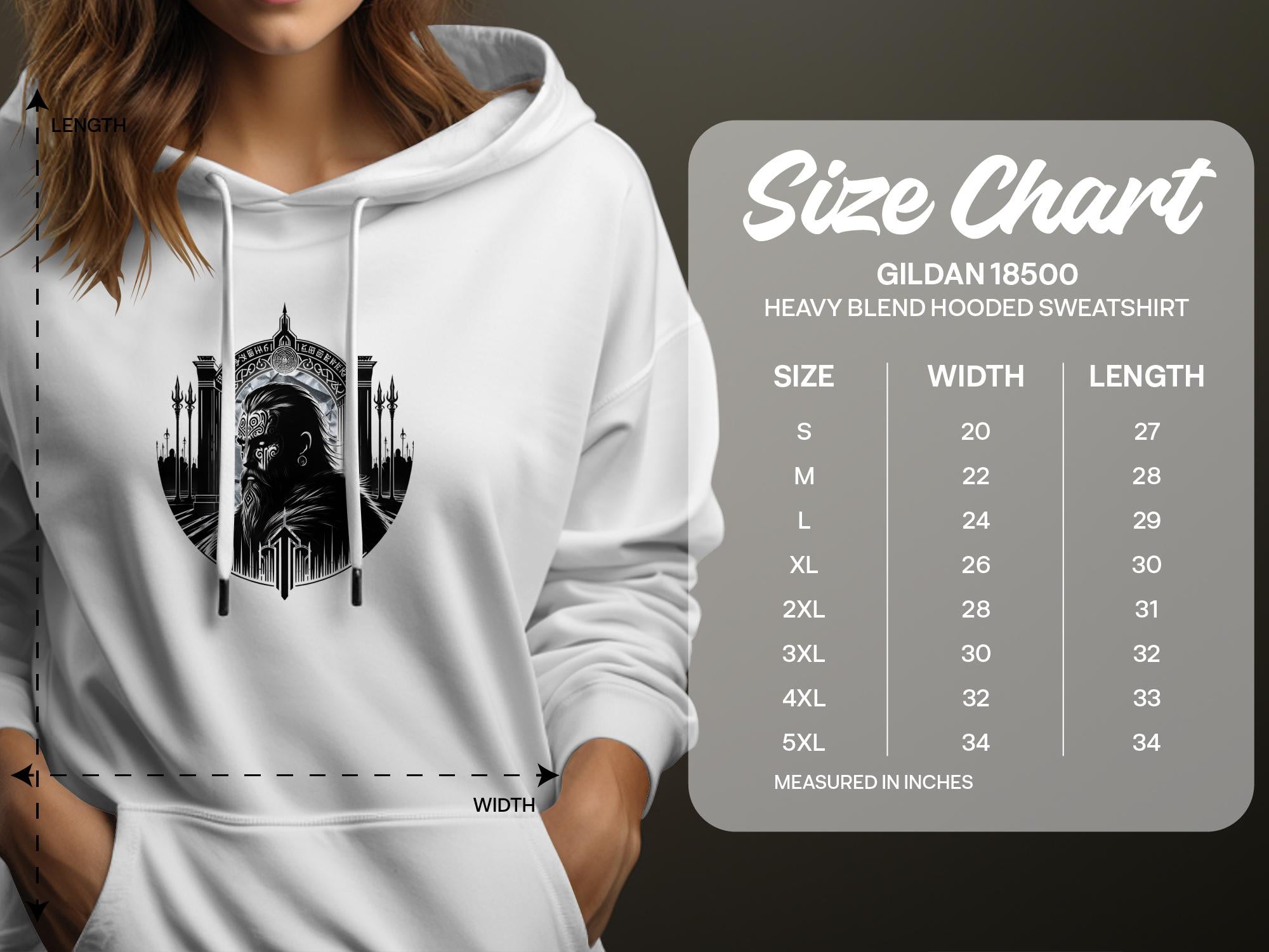 Viking Warrior - Coloured Gildan Hoodie Realistic Norse Talisman Men Women Unisex Valhalla Tee Graphic Design