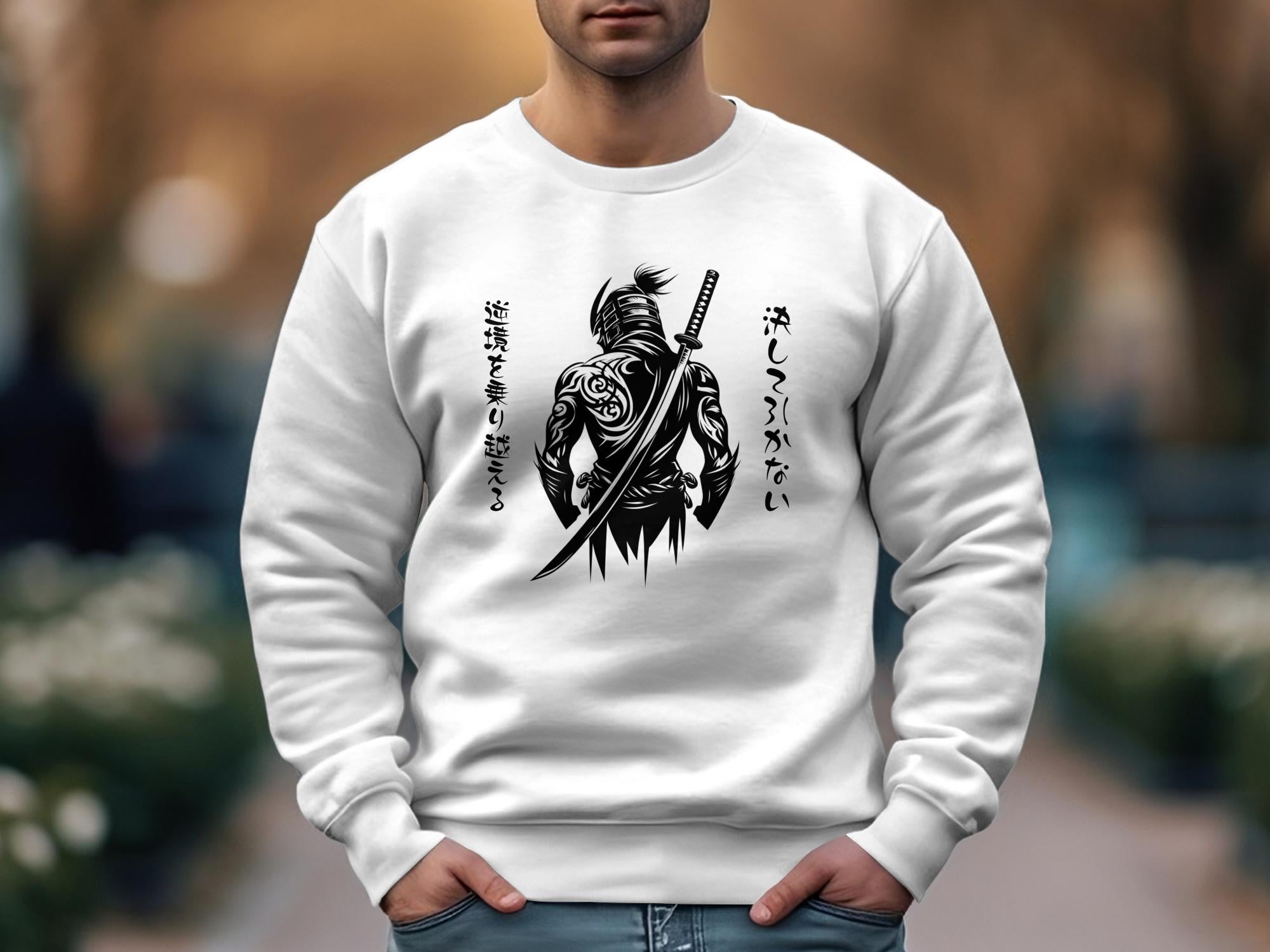 Samurai Ninja - Coloured Gildan Sweatshirt Japanese Talisman Unisex Cultural Symbolic Graphic Design