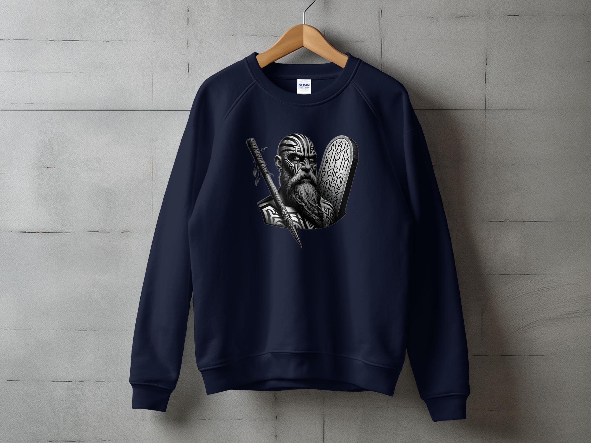 Viking Determination - Coloured Gildan Sweatshirt Realistic Norse Talisman Men Women Unisex Valhalla Tee Graphic Design