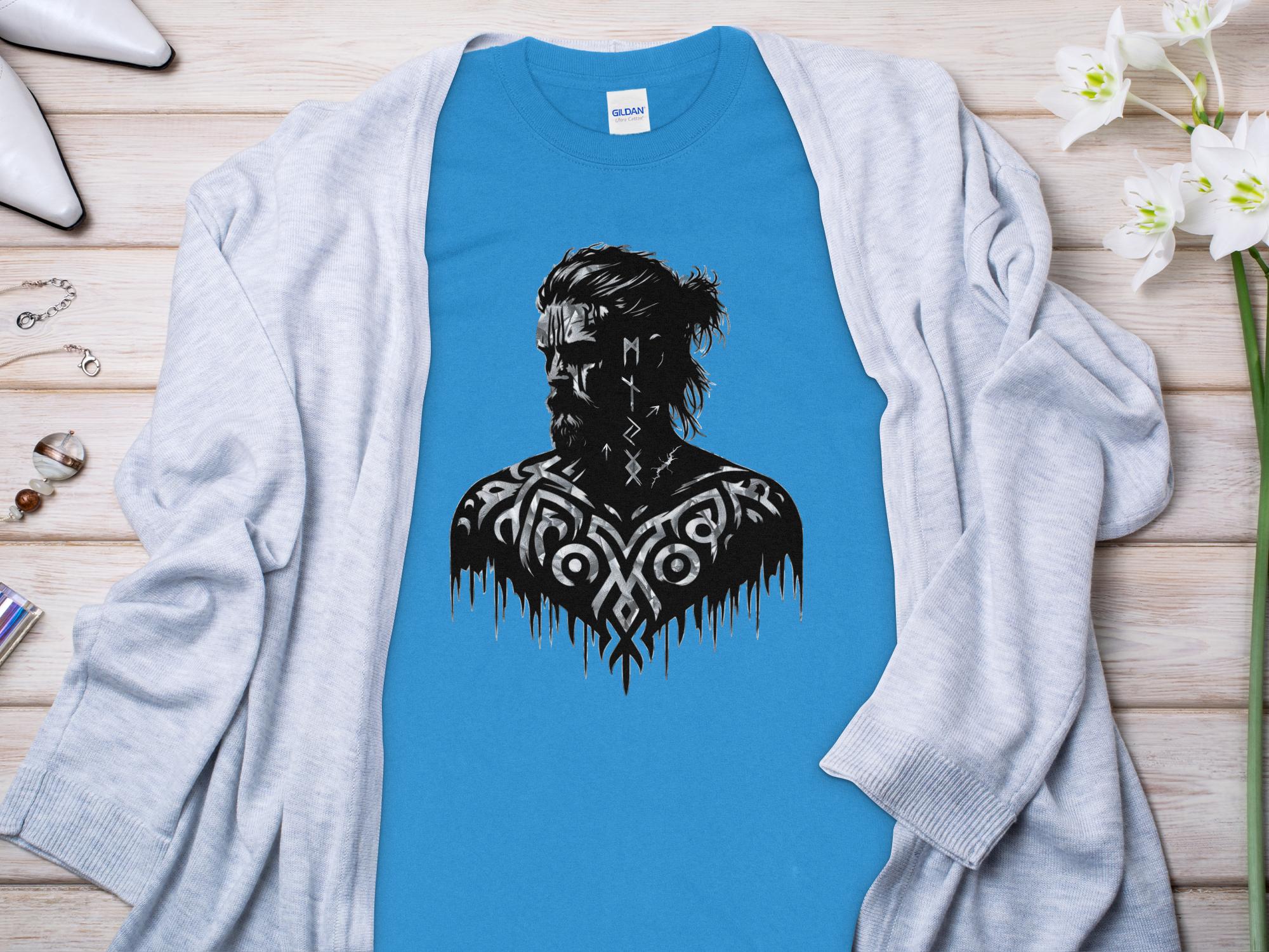 Viking Reflection - Coloured Gildan Long Sleeve  Norse Talisman Men Women Unisex Valhalla Tee