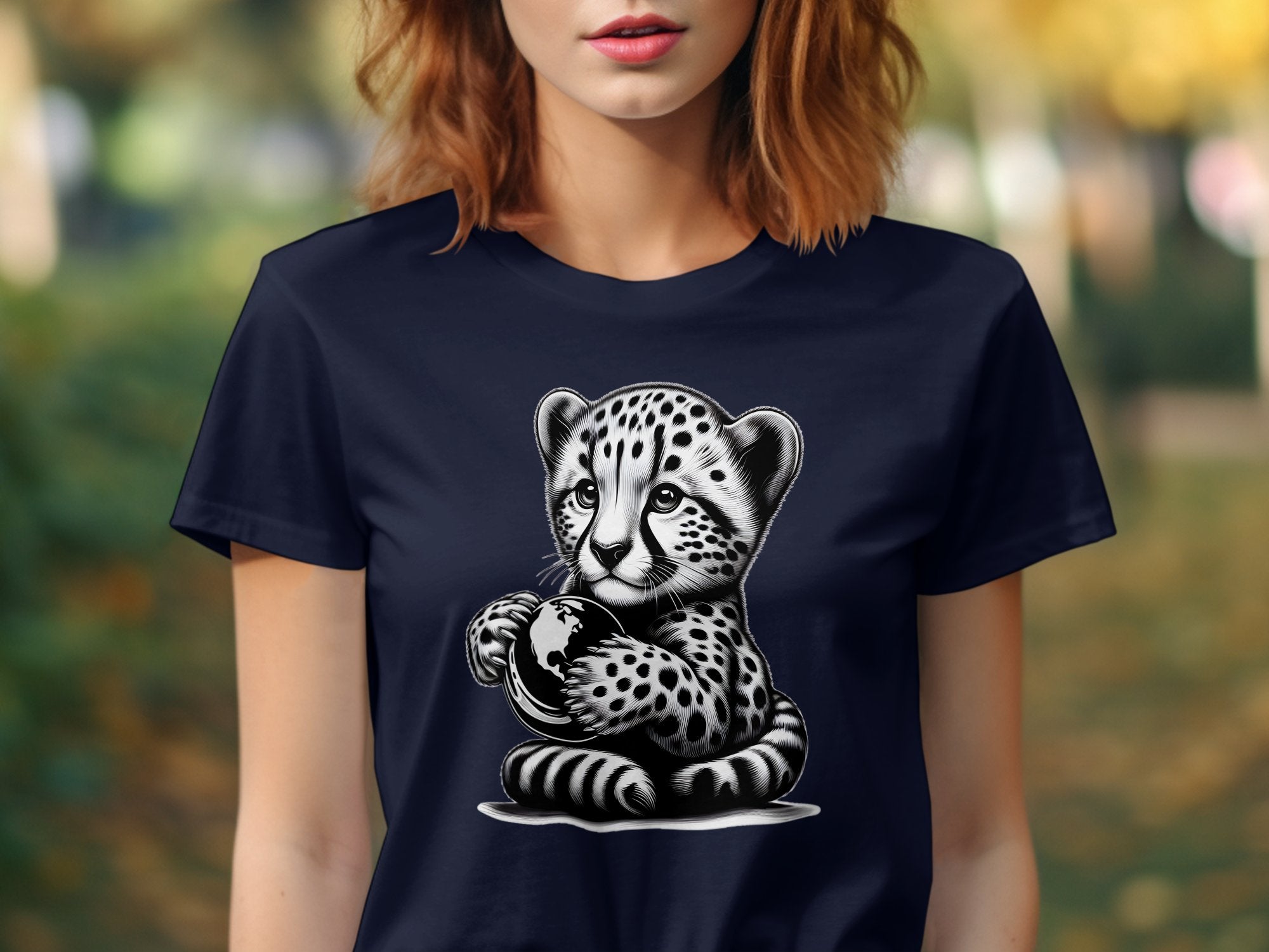 Cheetah World - Coloured Gildan T-Shirt Realistic Animal Talisman Unisex Cute Tee Graphic Design