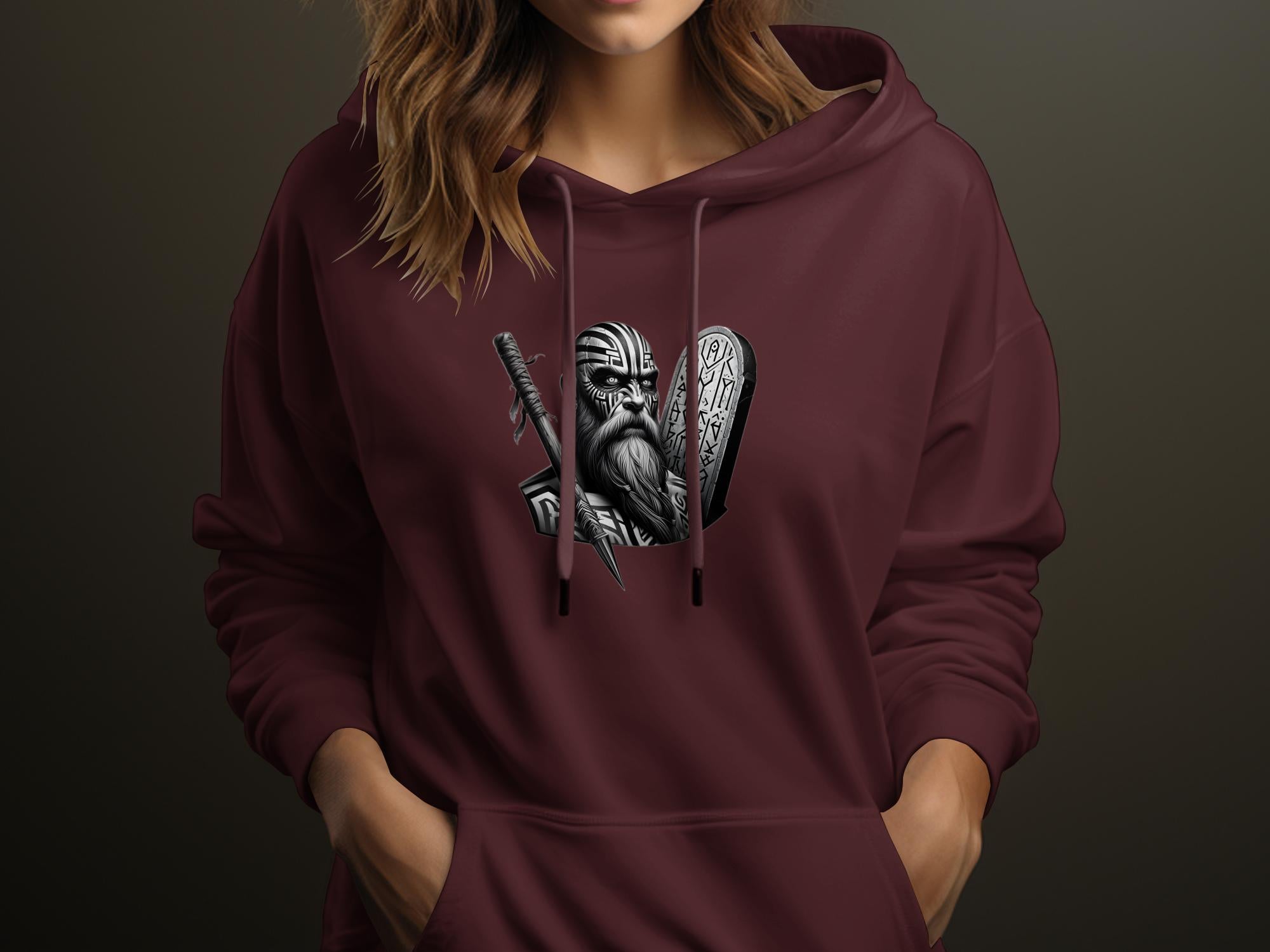 Viking Determination - Coloured Gildan Hoodie Realistic Norse Talisman Men Women Unisex Valhalla Tee Graphic Design